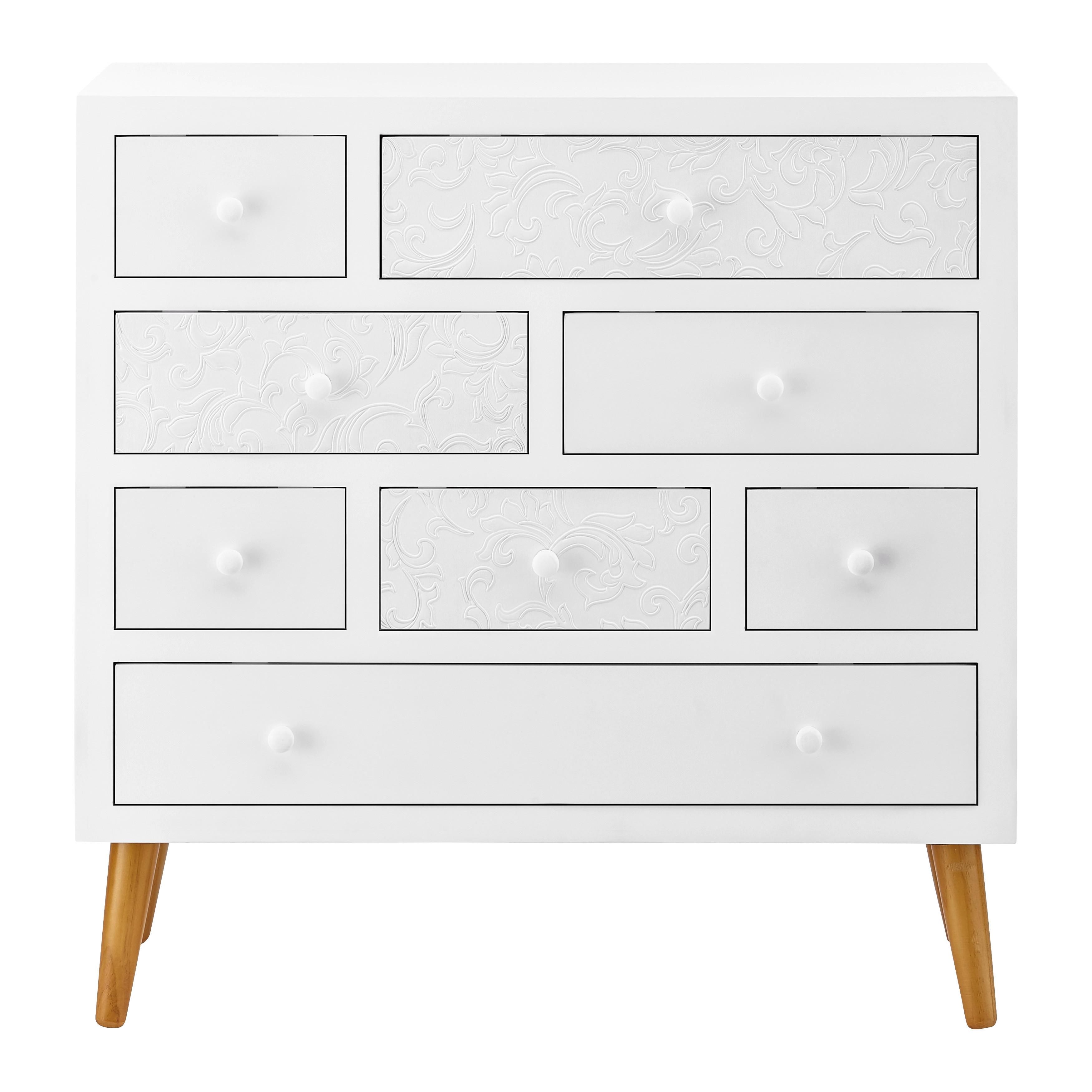 Komoda Rosalia Šířka 85cm - bílá/barvy borovice, Moderní, dřevo (85/86/35cm) - Bessagi Home