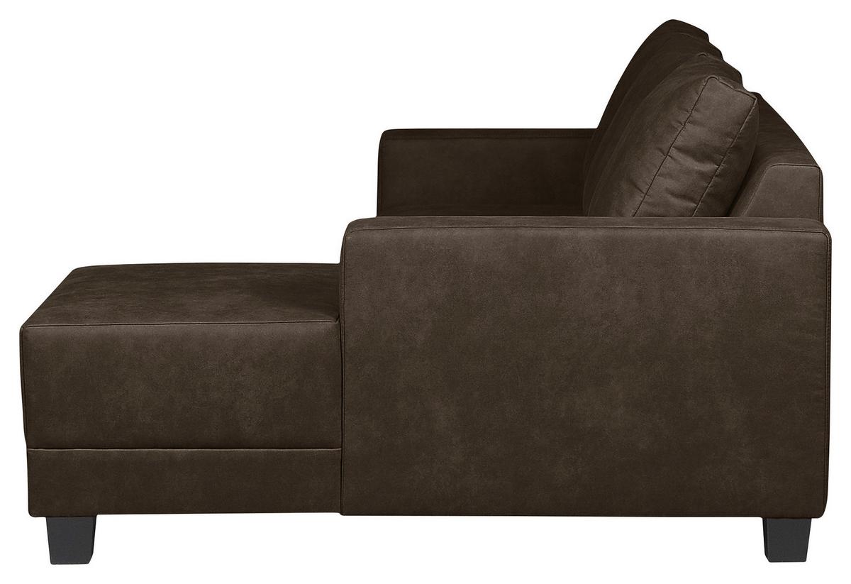 Ecksofa Grenwood Dunkelbraun S: 200x144 cm - Dunkelbraun/Braun, Design, Textil (200/144cm) - MID.YOU