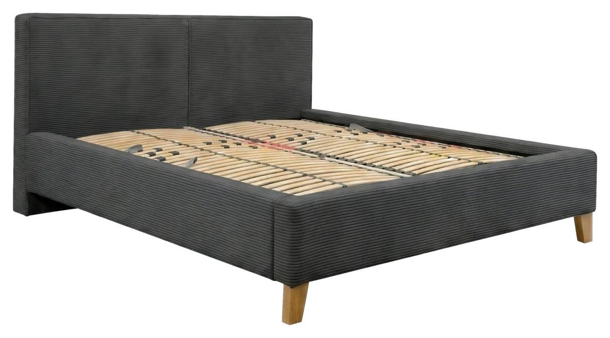 Polsterbett Fiora mit Bettkasten 200x200 - Anthrazit, MODERN, Holz/Textil (200/200cm) - MID.YOU