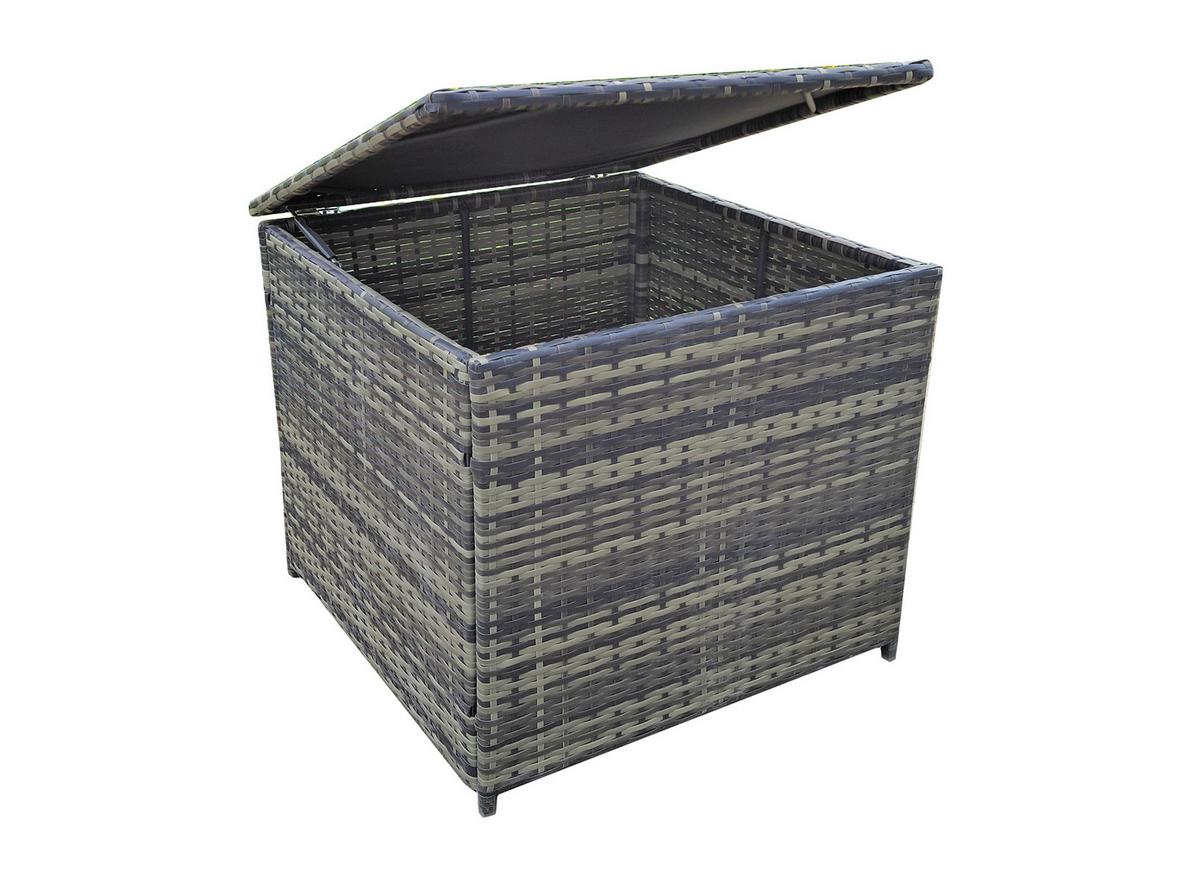 Loungegarnitur Ramira - Dunkelgrau/Schwarz, Basics, Glas/Kunststoff - Gardenson