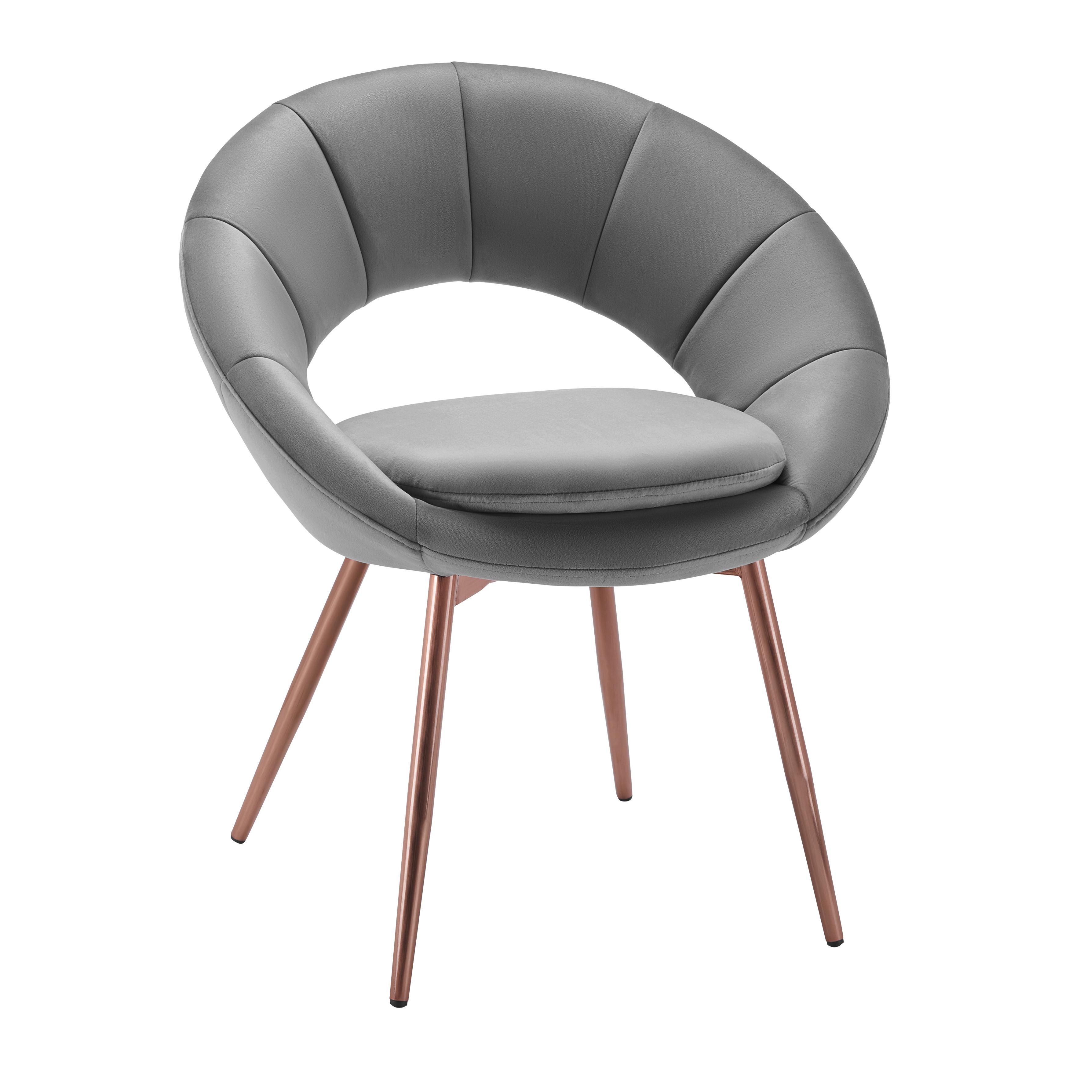 Stolička zo zamatu Levi sivá - sivá, Modern, kov/drevo (67/74/60.5cm) - Bessagi Home