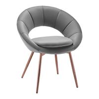 Židle ze sametu Levi šedá - šedá, Moderní, kov/dřevo (67/74/60.5cm) - Bessagi Home