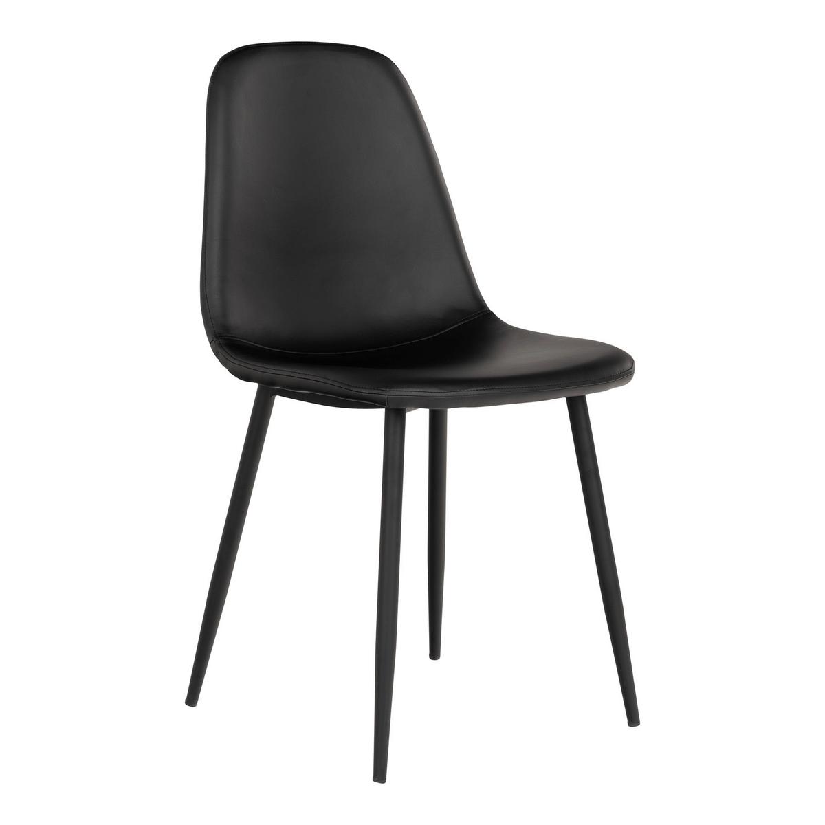 Stuhl-Set Stockholm Schwarz B: 44 cm - Schwarz, MODERN, Textil/Metall (44/86/54cm) - MID.YOU