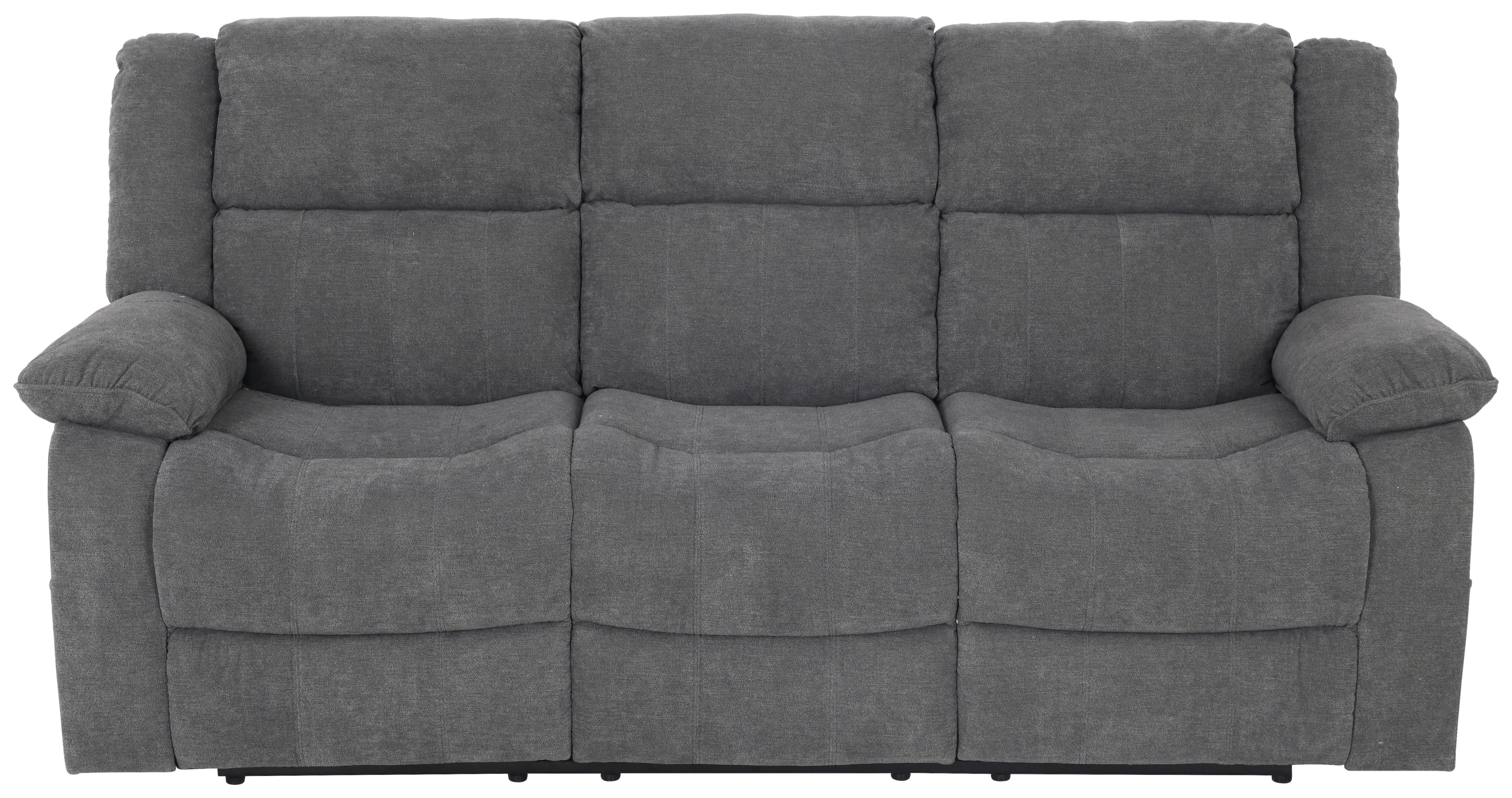 3-Sitzer-Sofa + Relaxfunktion Chester Grau B: 209 cm - Schwarz/Grau, Basics, Textil (209/101/93cm) - P & B
