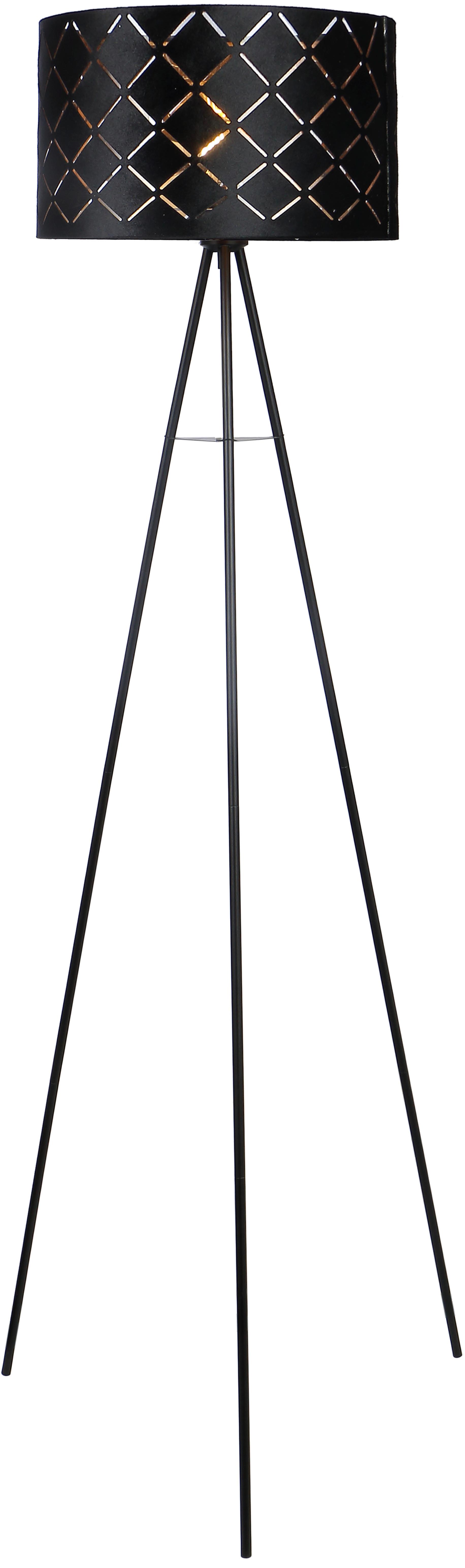 Stojací Lampa Evelyn V: 149cm, 40 Watt - černá, Lifestyle, kov (149cm) - Modern Living