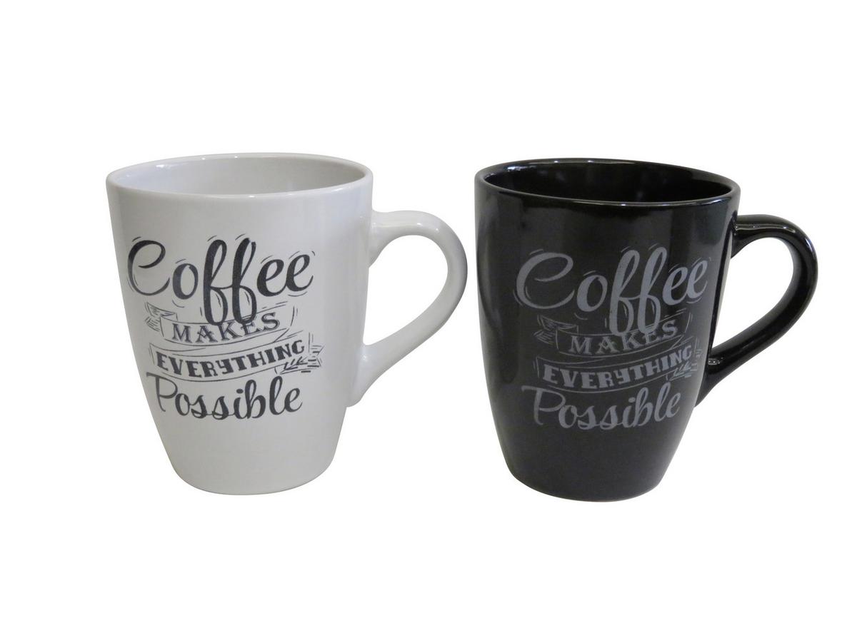 Kávésbögre Ilane - fekete/fehér, Modern, kerámia (8,5/10,5cm) - Luca Bessoni