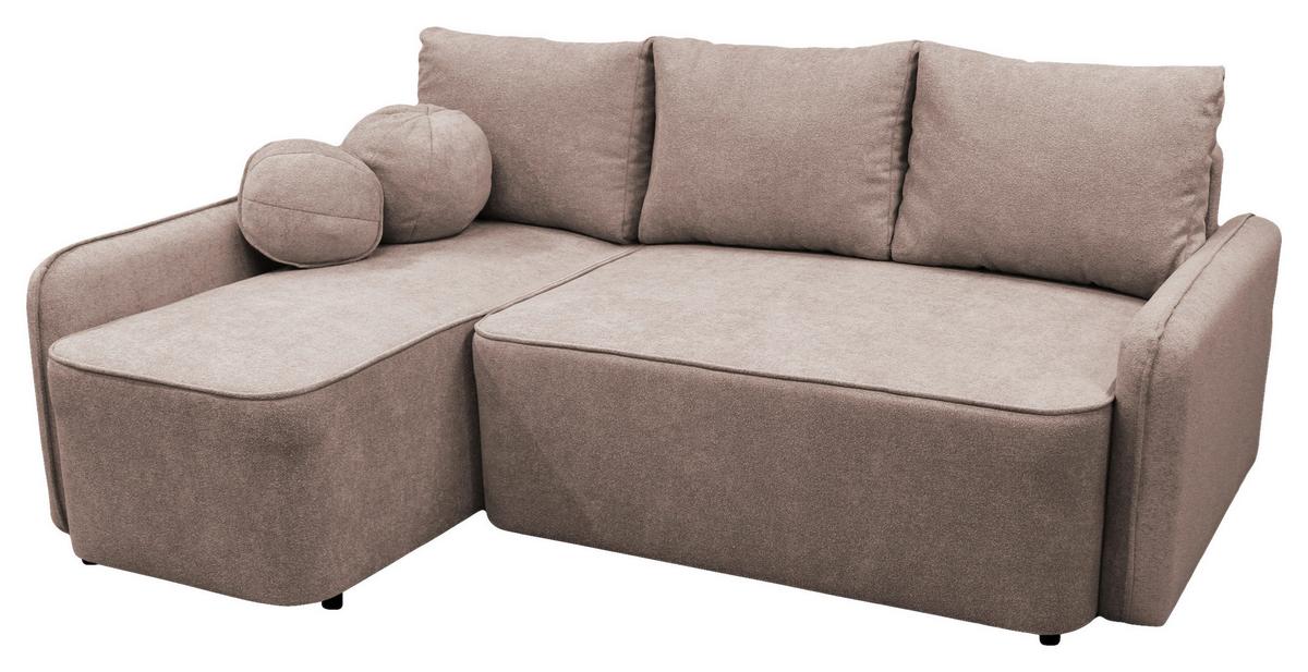 Ecksofa Fancy Rosa 143x209 cm - Schwarz/Rosa, Design, Textil (143/209cm) - MID.YOU