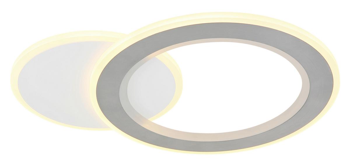 LED-Deckenleuchte 2700-6000k - Hellgrau/Schwarz, Design, Kunststoff/Metall (51/38/4cm) - Globo