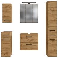 Badmöbel-Set 5--teilig. Manchester B: 120 cm Eiche Wotan Dekor - Eichefarben, MODERN, Holzwerkstoff (120cm) - Held