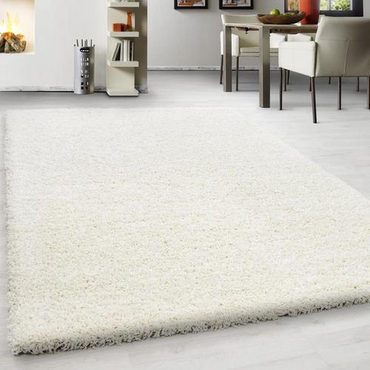 Hochflor Teppich Creme Life 100x200 cm - Creme, KONVENTIONELL, Textil (100/200cm) - Novel