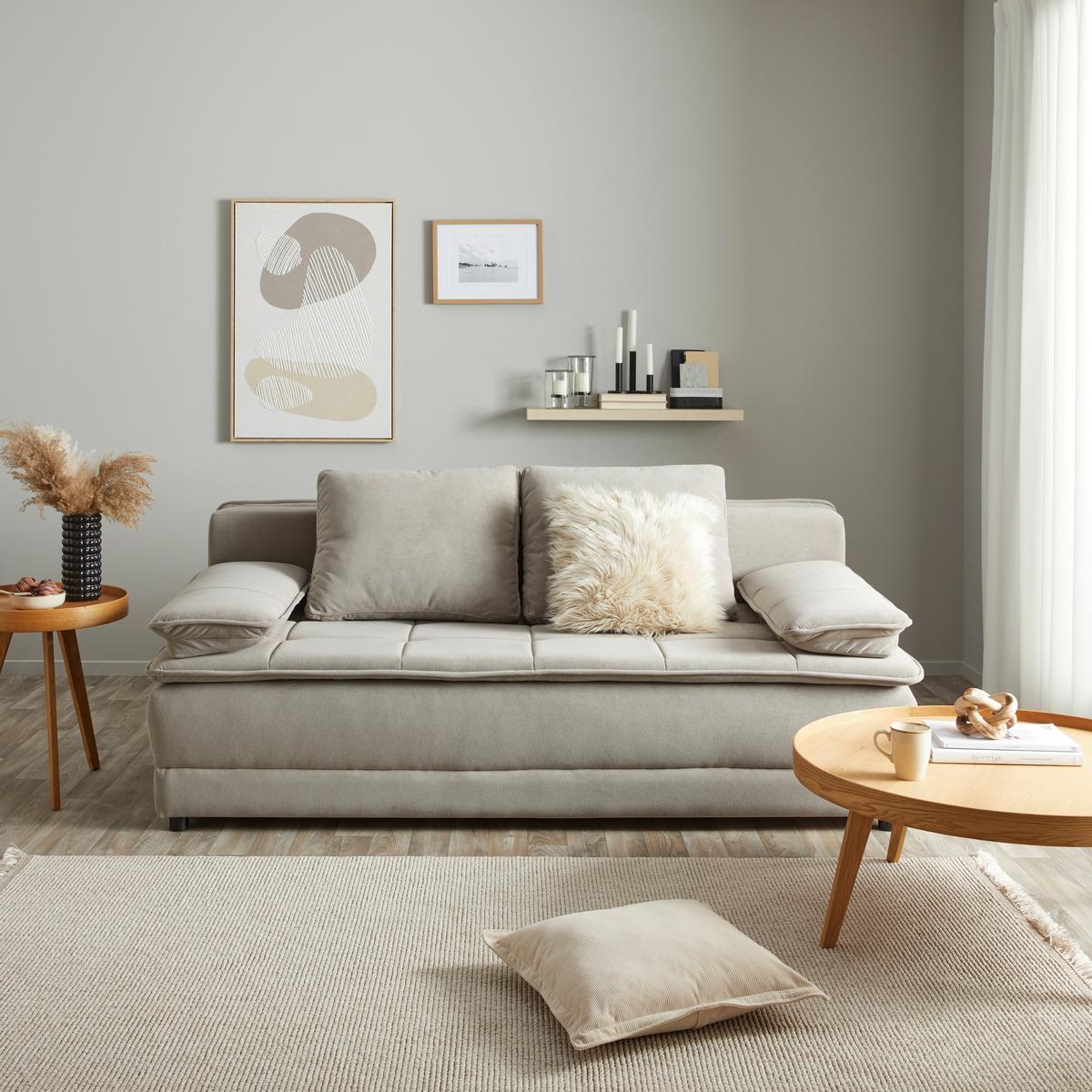 Pohovka s funkciou ALICE sivohnedá farba - čierna/taupe, Modern, textil/plast (202/73-92/105cm) - Luca Bessoni