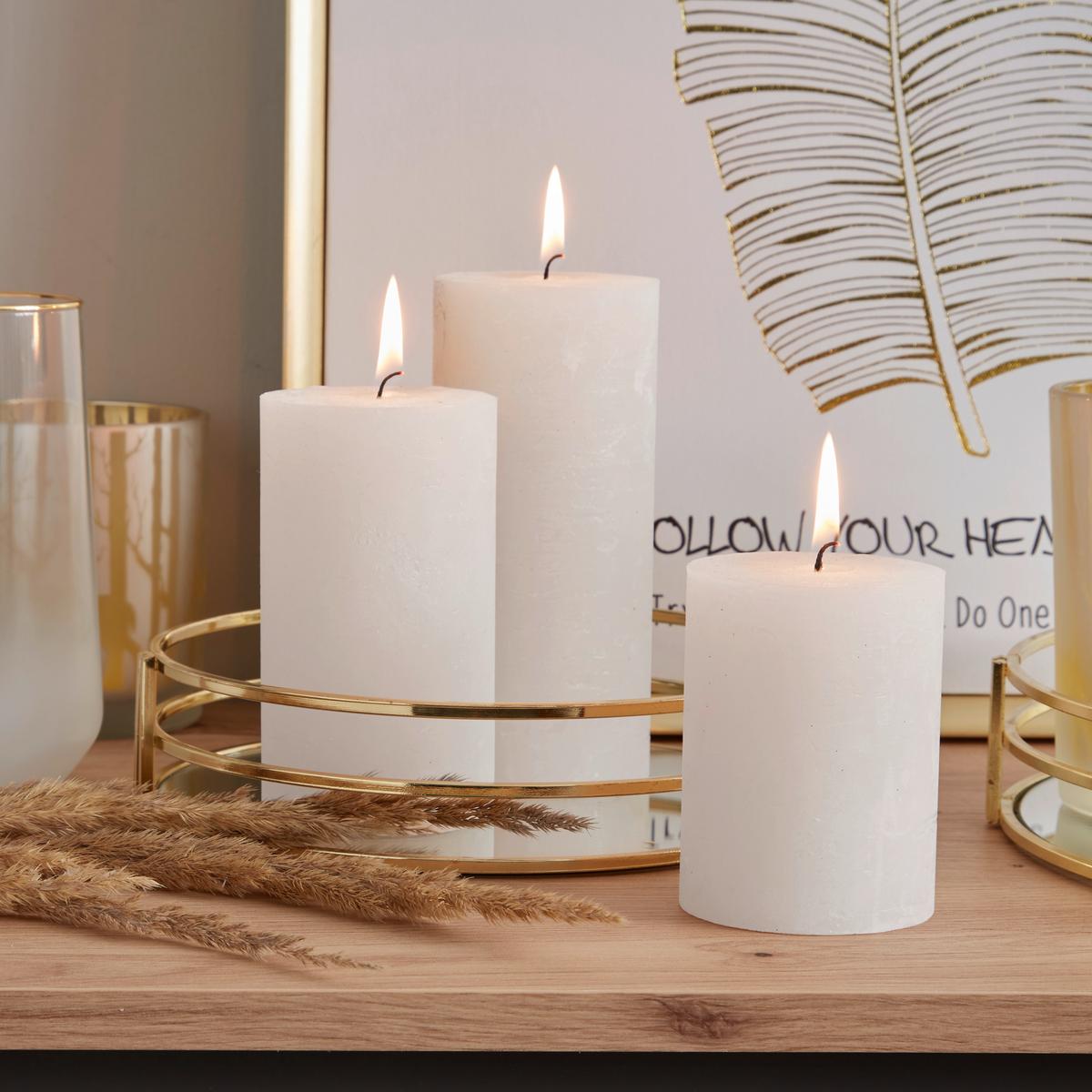 Stumpenkerze Saphira Hellgrau D/H: 6,8/9 cm - Hellgrau, Basics (6,8/9cm) - Ondega