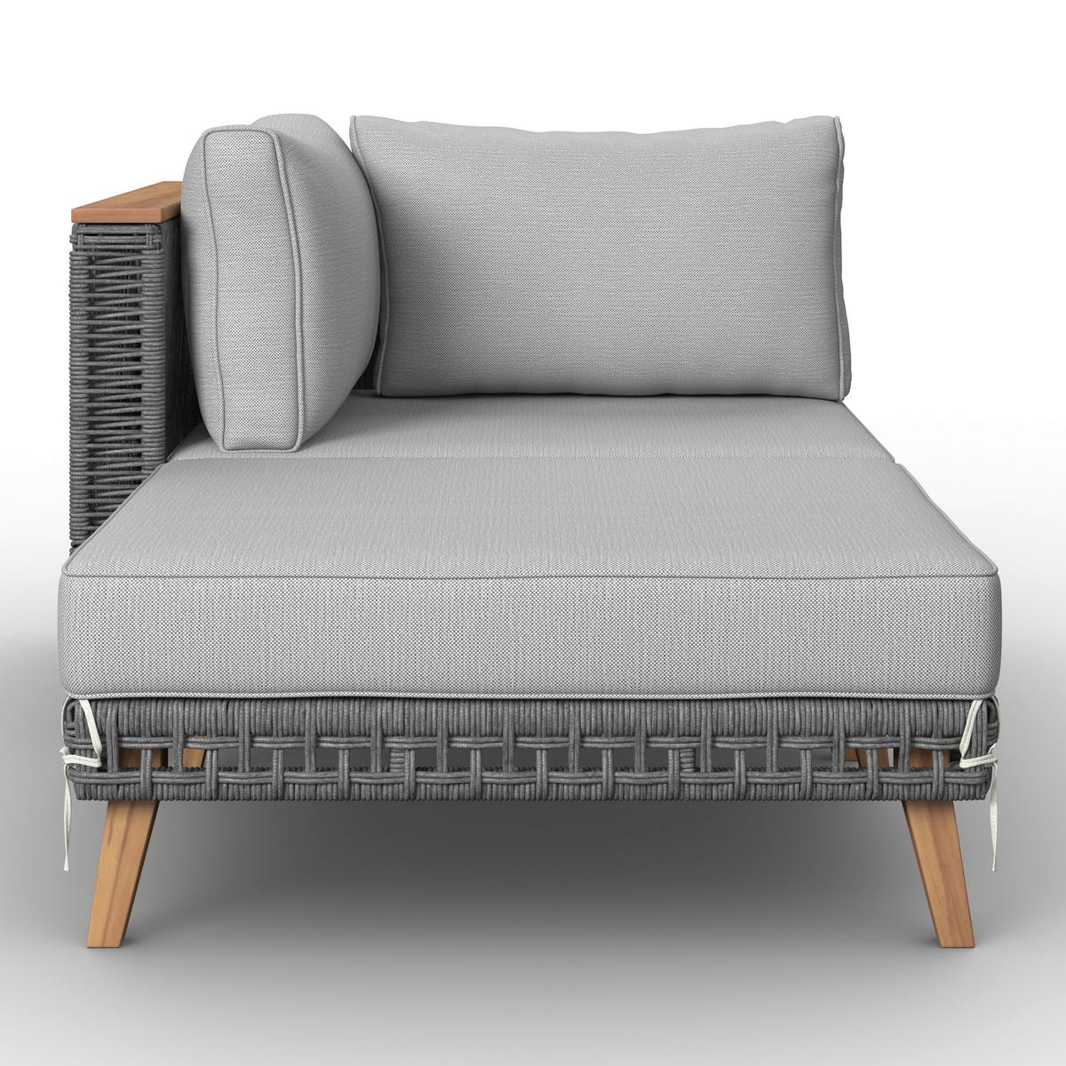 TERASOVÁ SEDACIA SÚPRAVA MARILOU - farba akácie/sivá, Modern, kov/drevo - Bessagi Garden