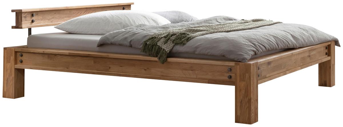 Balkenbett San Sebastian Eichefarben 180x200 Cm - Eichefarben/Braun, Natur, Holz (180/200cm) - Hasena