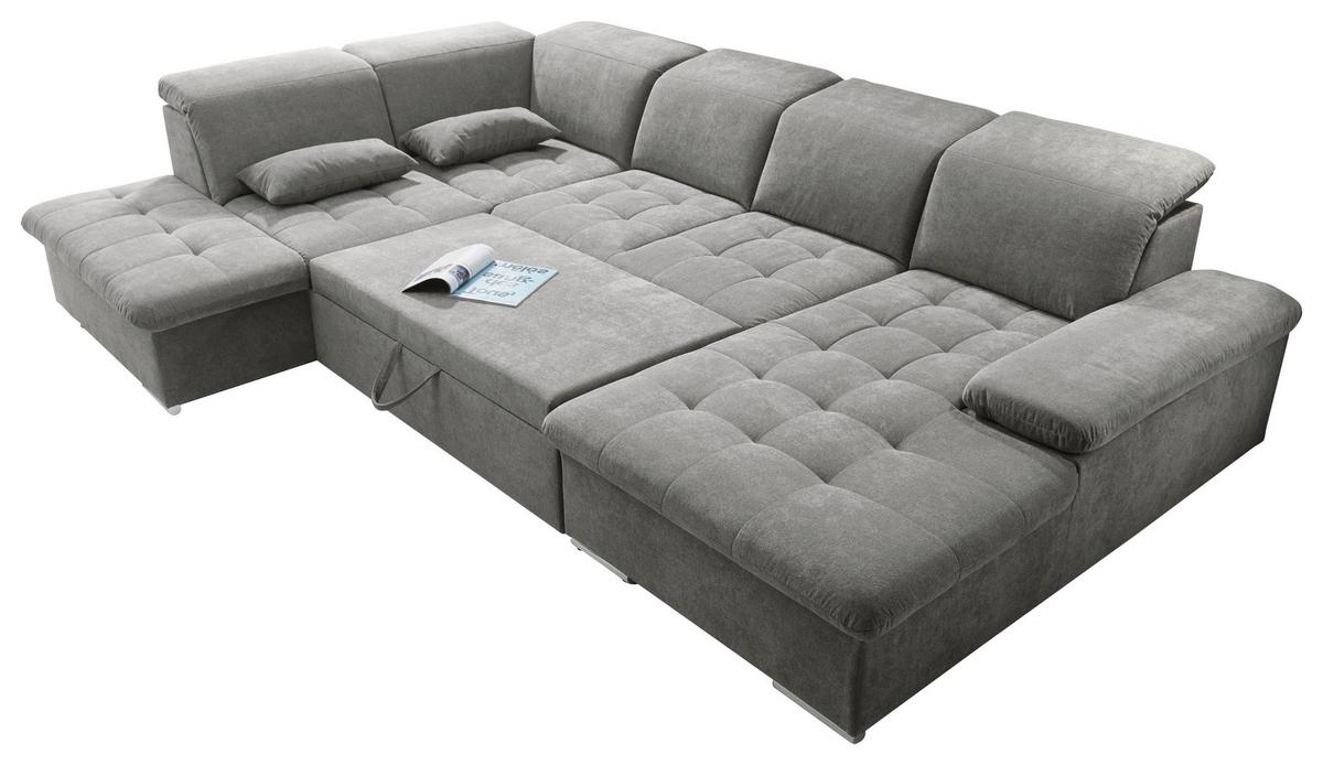 Sedací souprava jílová - barvy stříbra/jílová barva, Konvenční, textil/plast (240/340/188cm) - MID.YOU