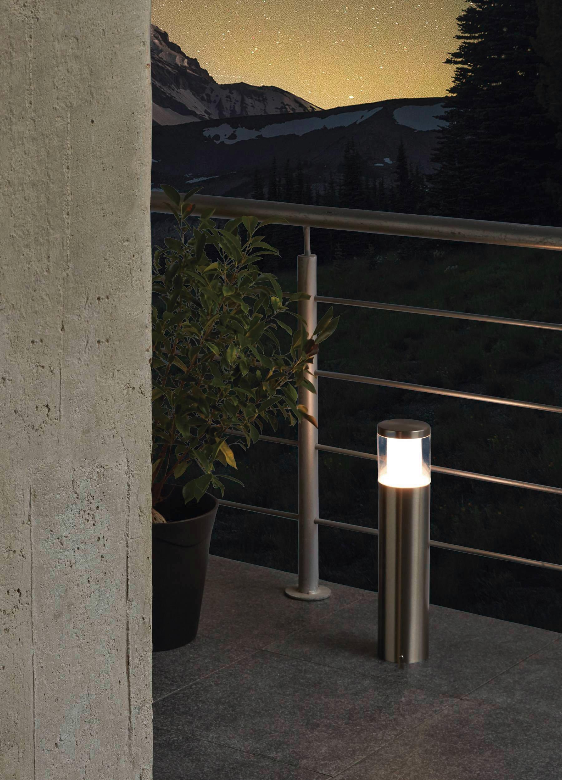 Sockelleuchte Basalgo 3,7 Watt Edelstahl/Kunststoff - Klar/Edelstahlfarben, Design, Kunststoff/Metall (10,5/45cm) - Eglo