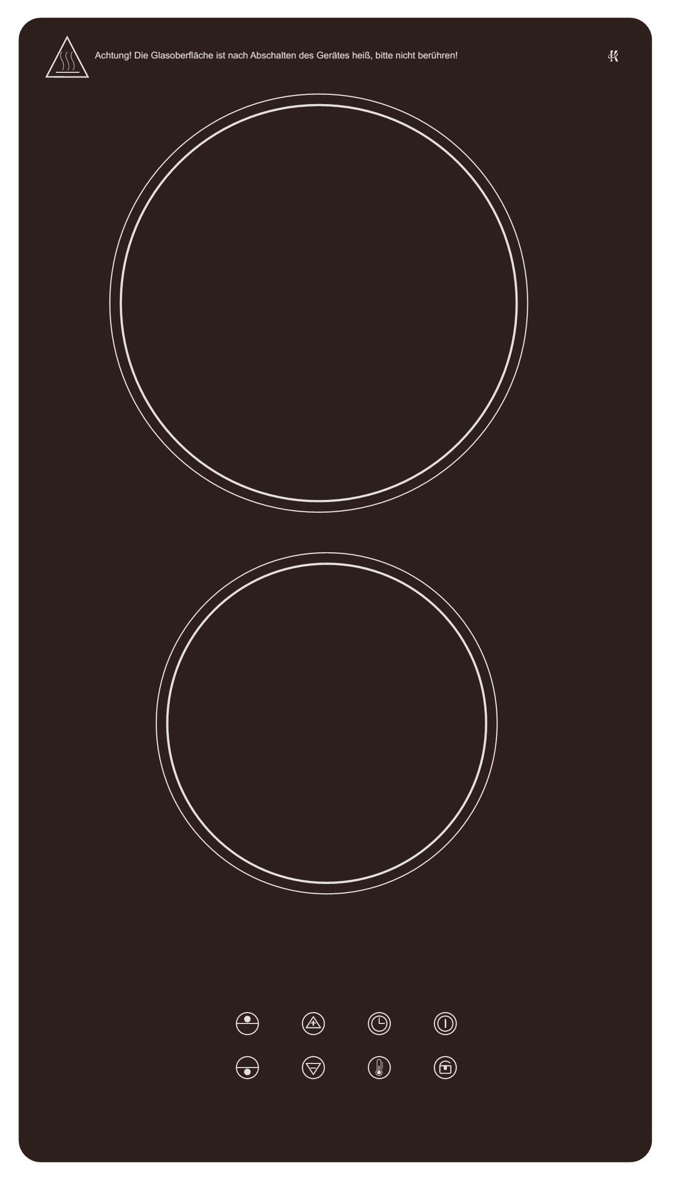 Glaskeramikkochfeld Eb-Dcf-2x - Schwarz, Trend, Glas/Metall (28,8/6,4/52cm) - PKM