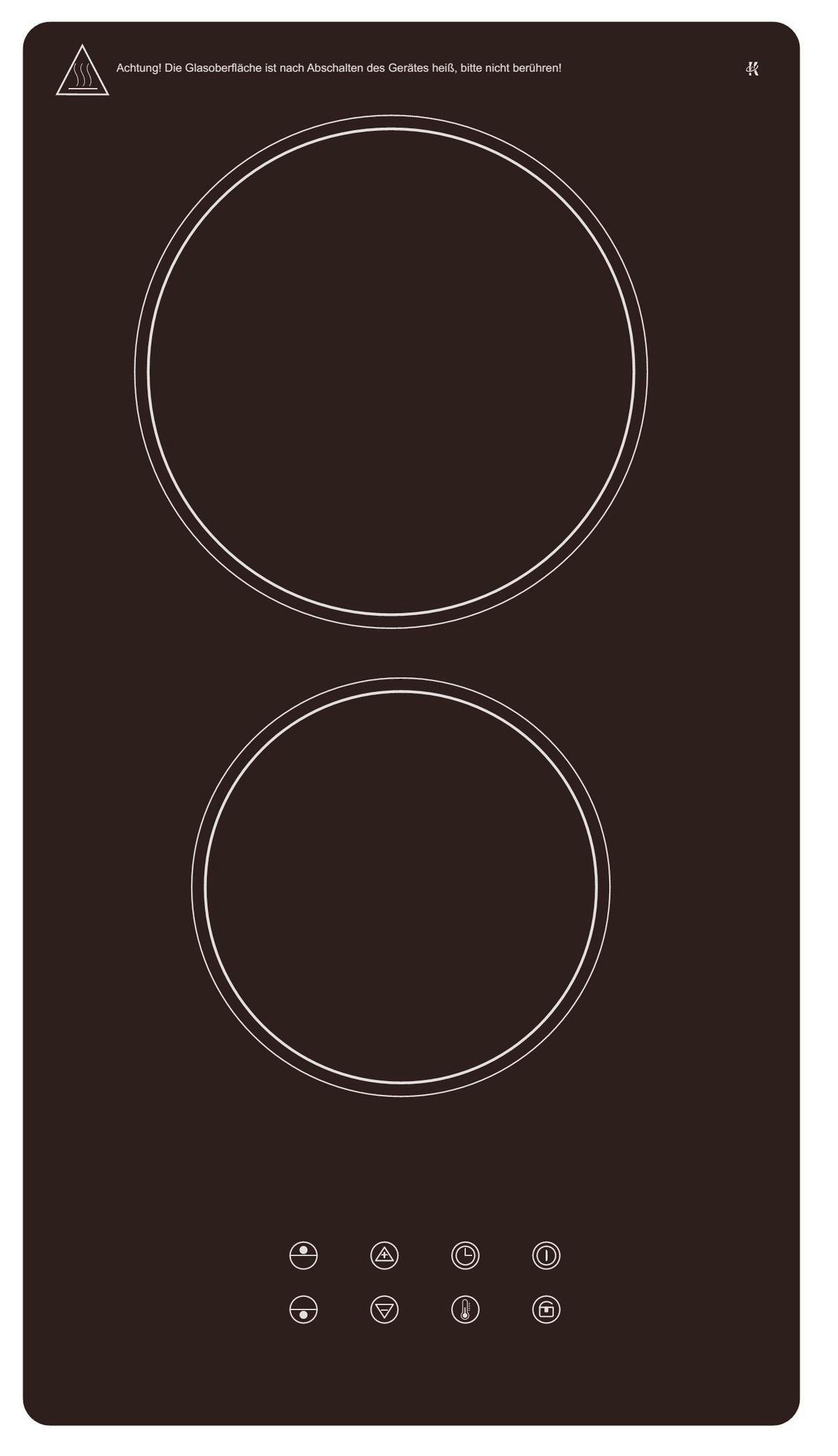 Glaskeramikkochfeld Eb-Dcf-2x - Schwarz, Trend, Glas/Metall (28,8/6,4/52cm) - PKM