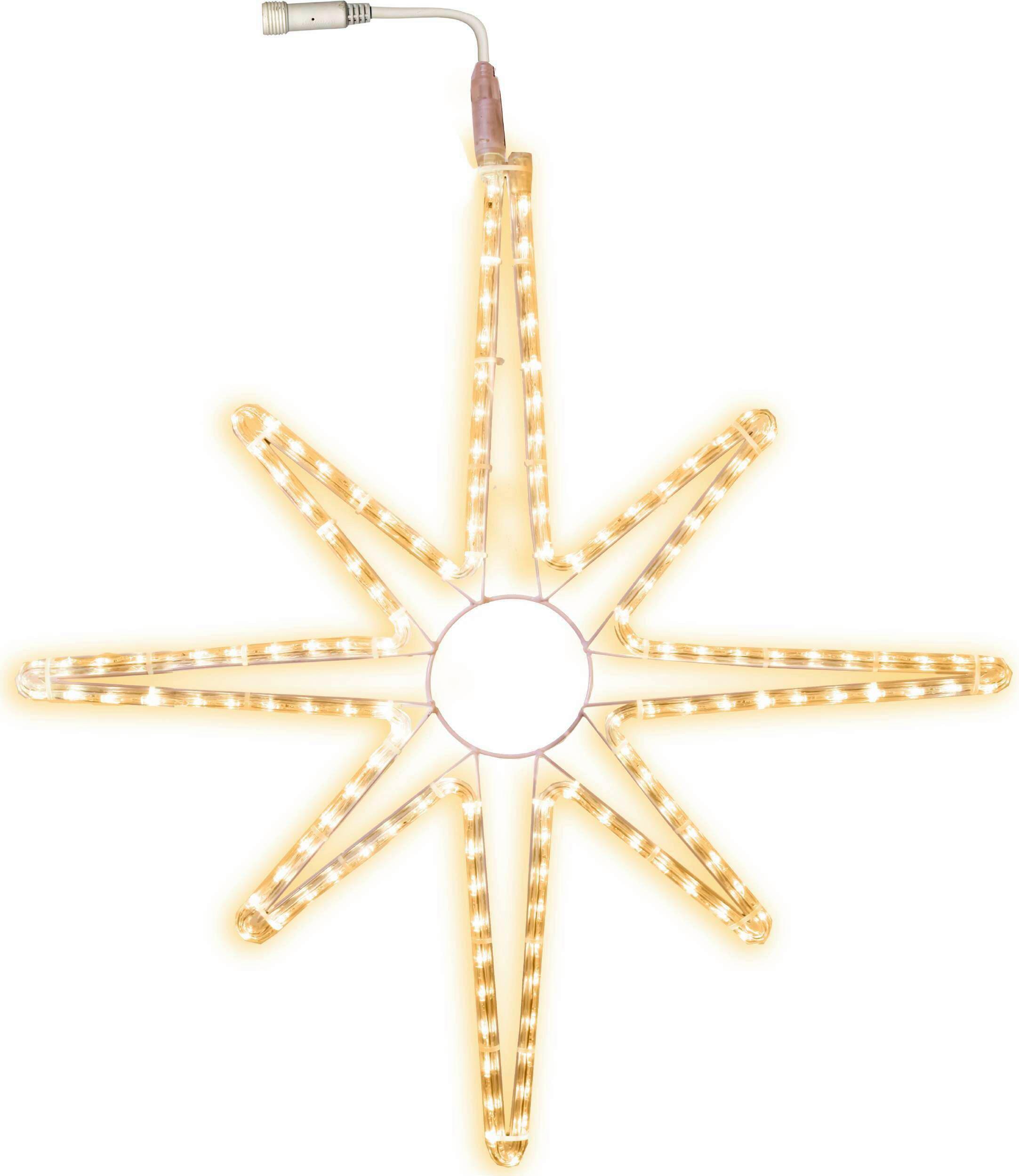 Led-dekoleuchte 800-65_schneeflocke - Transparent/Weiß, Basics, Kunststoff/Metall (75/2,5/75cm) - Eglo