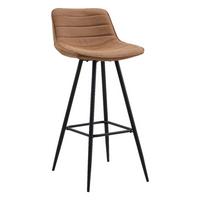 Barhocker-Set Jordan - Cognac/Schwarz, LIFESTYLE, Textil/Metall (49/101/43cm) - MID.YOU