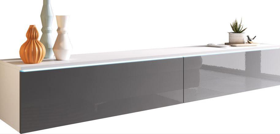 Tv-lowboard B: 180 Cm Grau/weiß