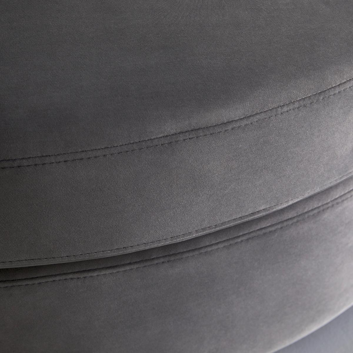 Okrúhla pohovka s vankúšmi ELENA, sivá - čierna/sivá, Modern, drevo/textil (130/65/140cm) - Bessagi Home