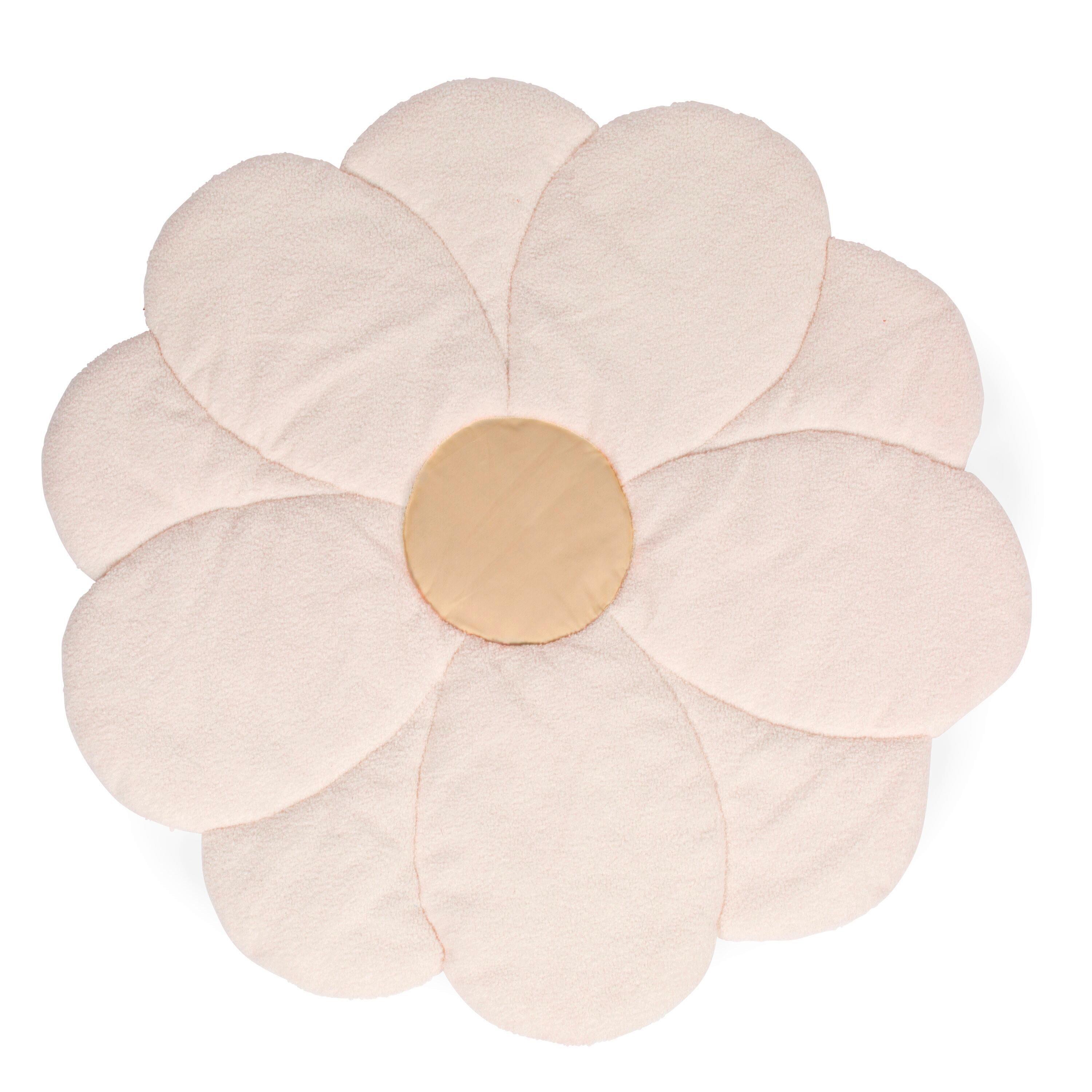 Krabbeldecke Blume, Teddystoff Gelb, Weiß, B: 110 Cm - Gelb/Weiß, KONVENTIONELL, Textil (110/110cm) - Childhome