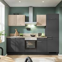 KÜCHENBLOCK PN80/PN100 - Eichefarben/Graphitfarben, MODERN, Holzwerkstoff (260cm) - Pino