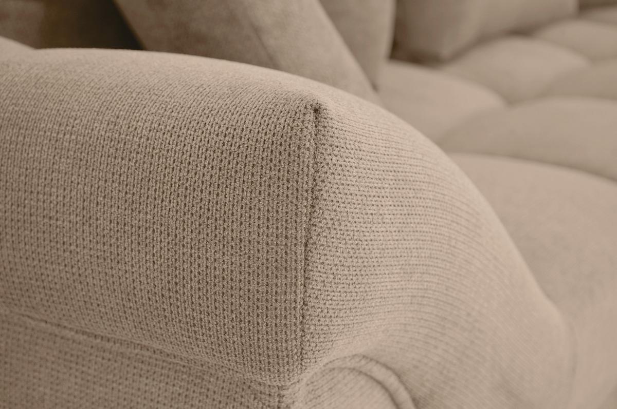 Rohová sedačka ERICE, pravá, šedohnědá - barvy chromu/šedohnědá, Design, textil/plast (312/198cm)