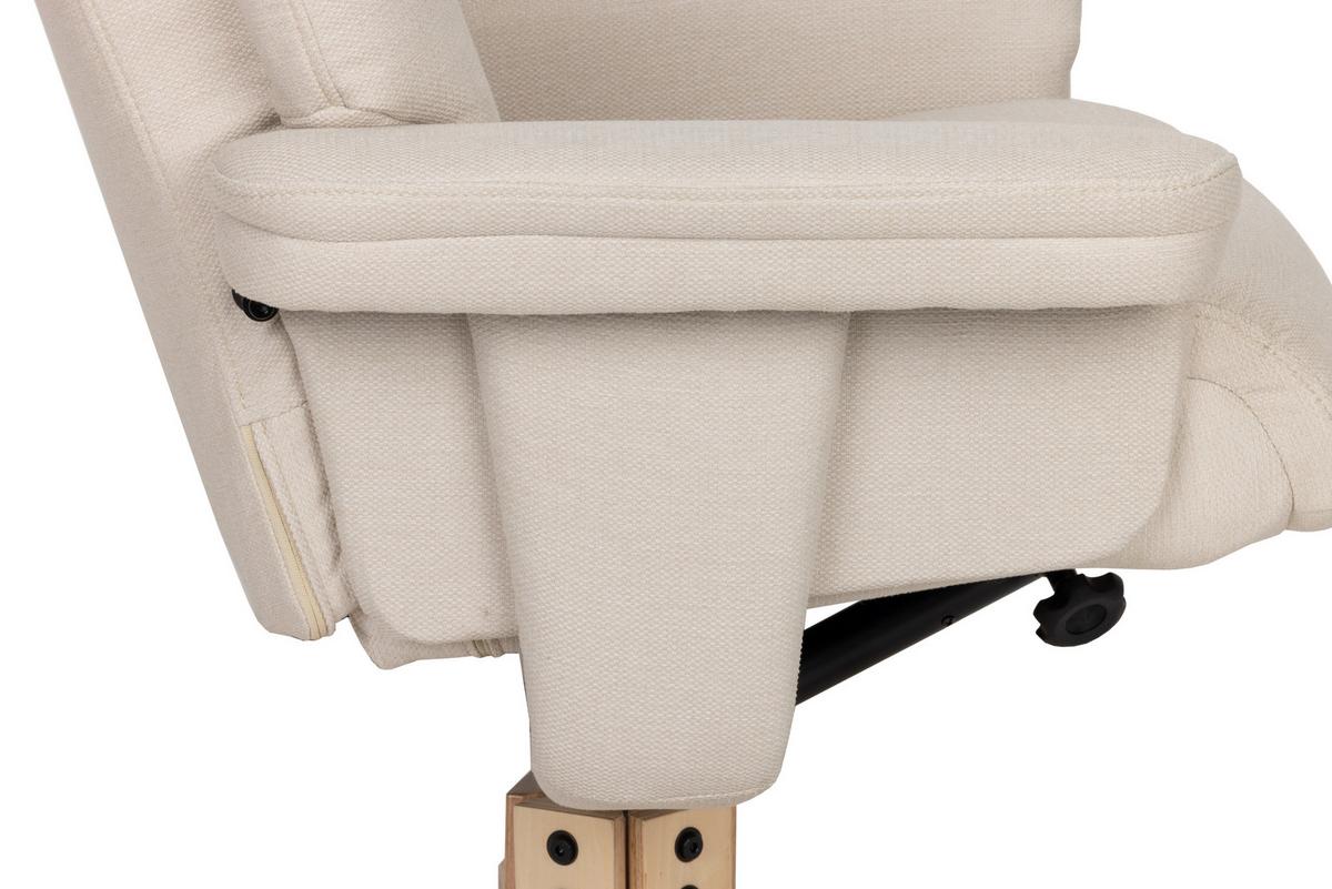Relaxsesselset Serenity Creme B: 80 Cm - Creme/Naturfarben, Design, Holz/Textil (80/109/79cm) - Livetastic