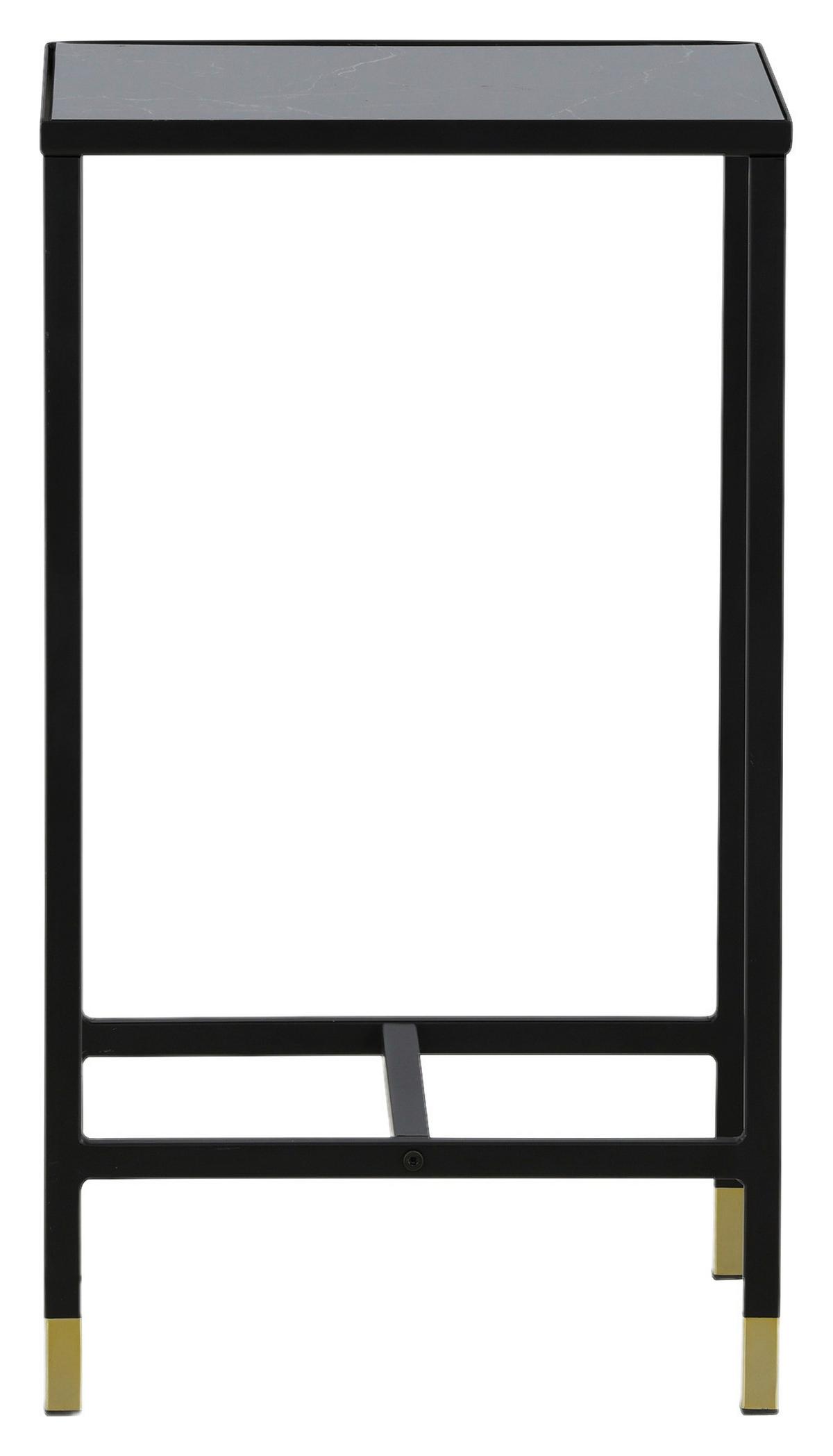 Beistelltisch Dipp - Messingfarben/Schwarz, Design, Glas/Metall (40/40/70cm) - Livetastic