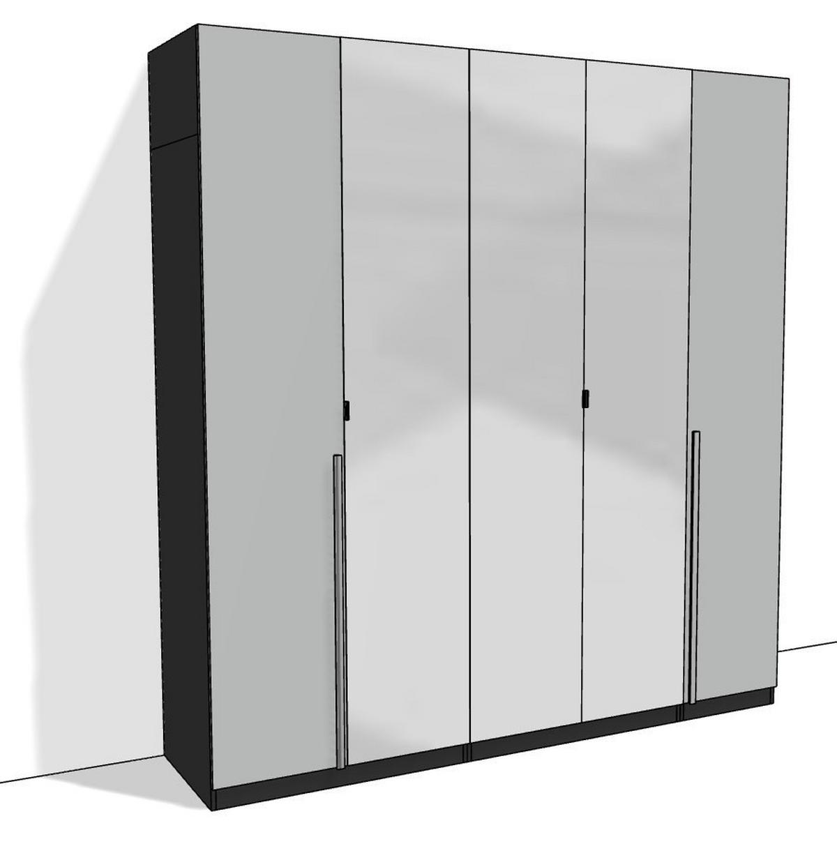 Kleiderschrank Unit 5trg, Maxihöhe - KONVENTIONELL (227/242,2/58,3cm) - Ondega