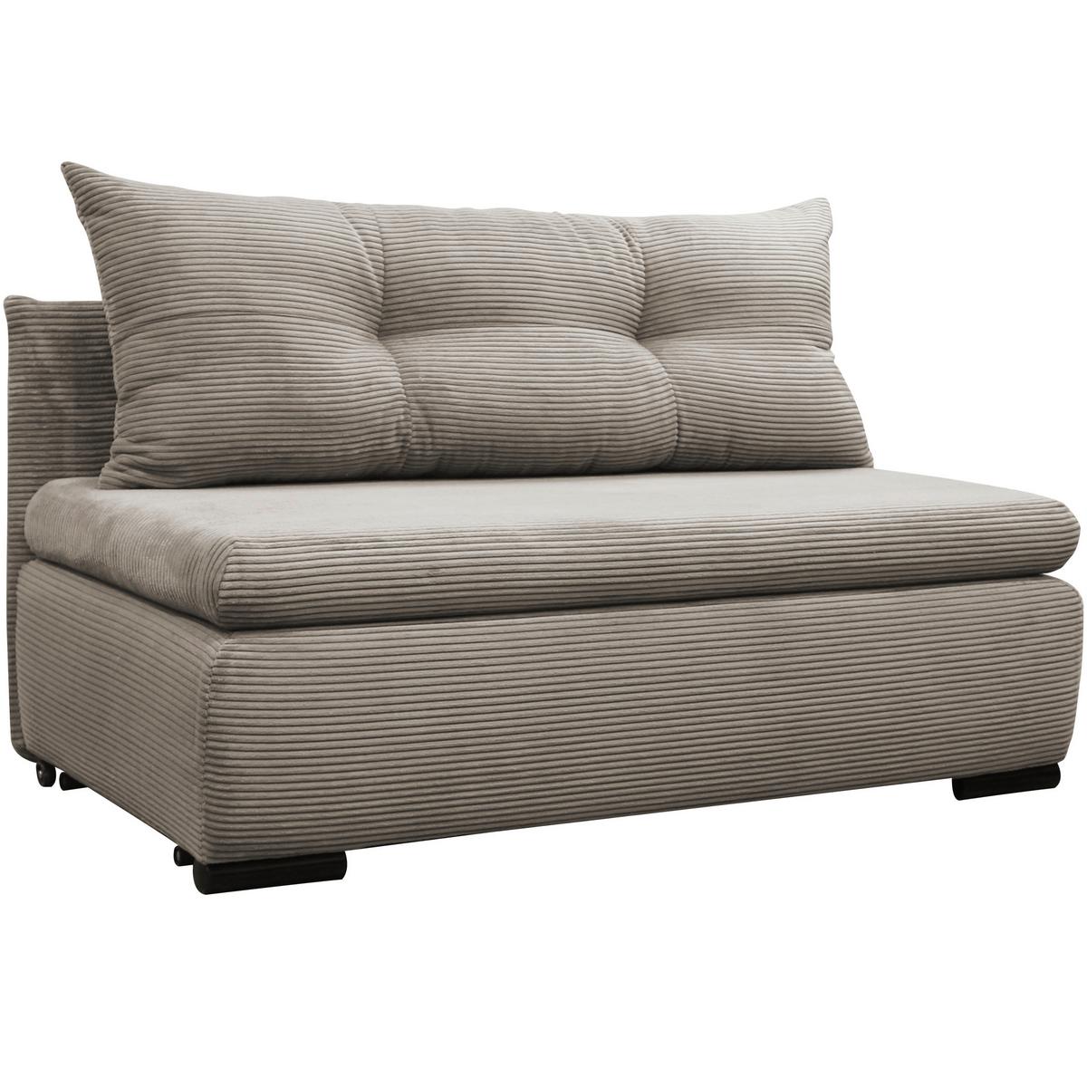 2-Sitzer-Sofa Yellow Mit Schlaffunktion Taupe Cord - Taupe/Schwarz, Design, Textil (154/93/85cm) - MID.YOU