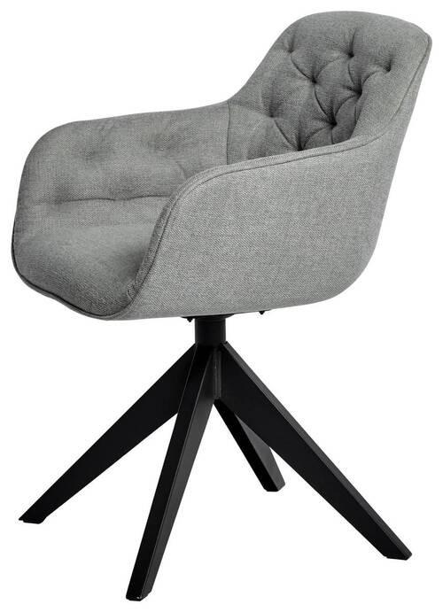 Armlehnstuhl Kensington Hellgrau/Schwarz B: 57,5 cm - Hellgrau/Schwarz, MODERN, Kunststoff/Textil (57,5/59,5/80,5cm) - Livetastic