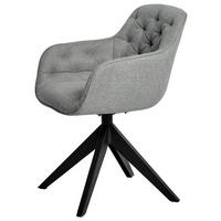 Armlehnstuhl Kensington Hellgrau/schwarz B: 57,5 Cm - Hellgrau/Schwarz, MODERN, Kunststoff/Textil (57,5/59,5/80,5cm) - Livetastic