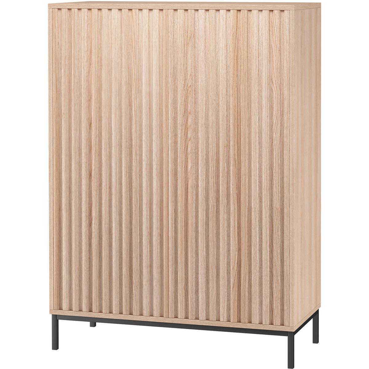 Highboard Celine Naturfarben B: 80cm - Schwarz/Naturfarben, Design, Holzwerkstoff/Metall (80/110/35cm) - MID.YOU