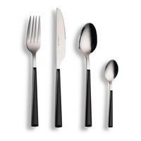 Besteckset 16-teilig Für 4 Personen - Silberfarben/Schwarz, Basics, Metall - Echtwerk