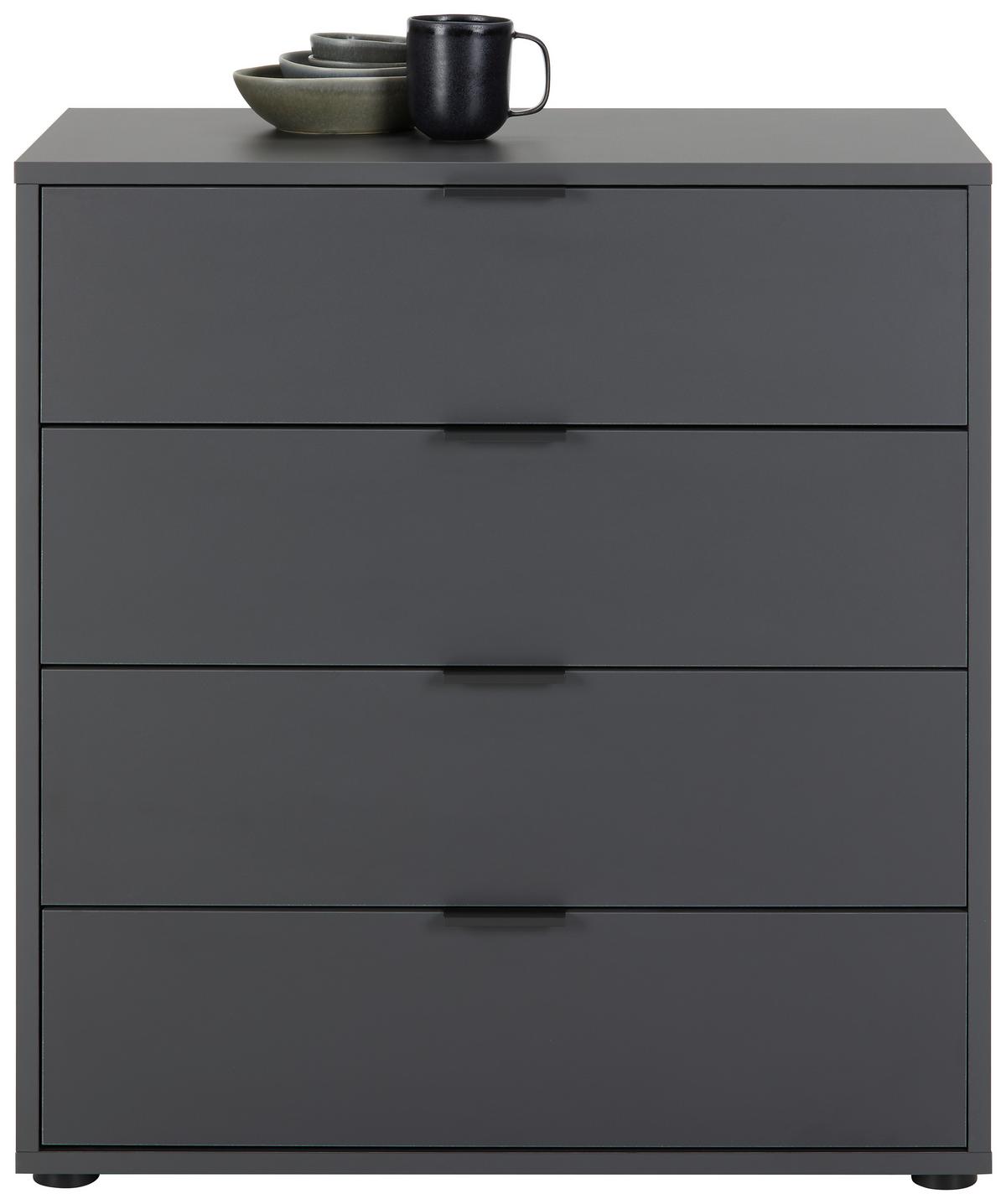 Komoda so 4 zásuvkami Bounty, antracitová - antracitová, Modern (81/87/45cm) - Premium Living