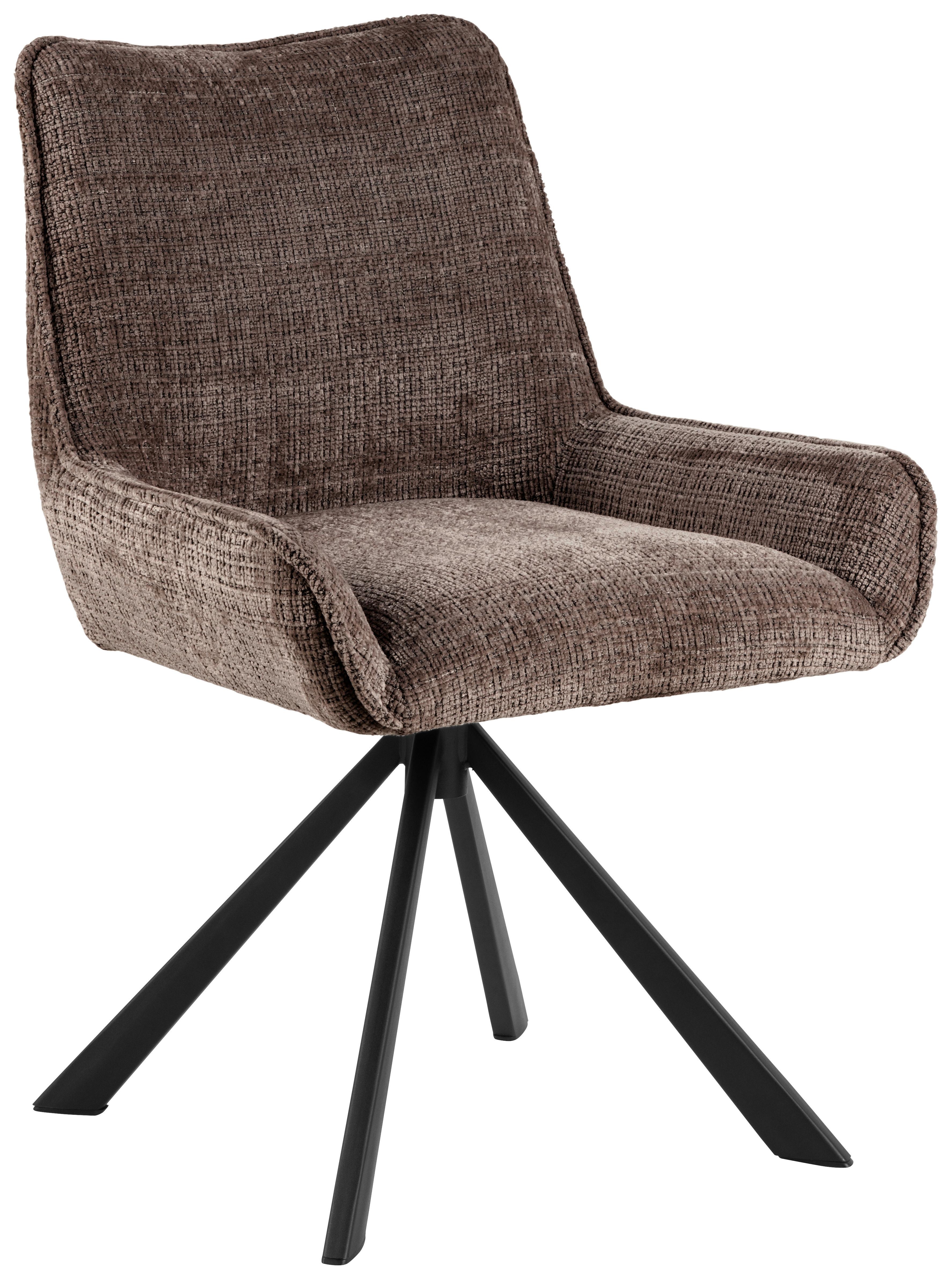 STOLIČKA EDDIE - hnedá/čierna, Trend, kov/textil (59/81/56cm) - MID.YOU