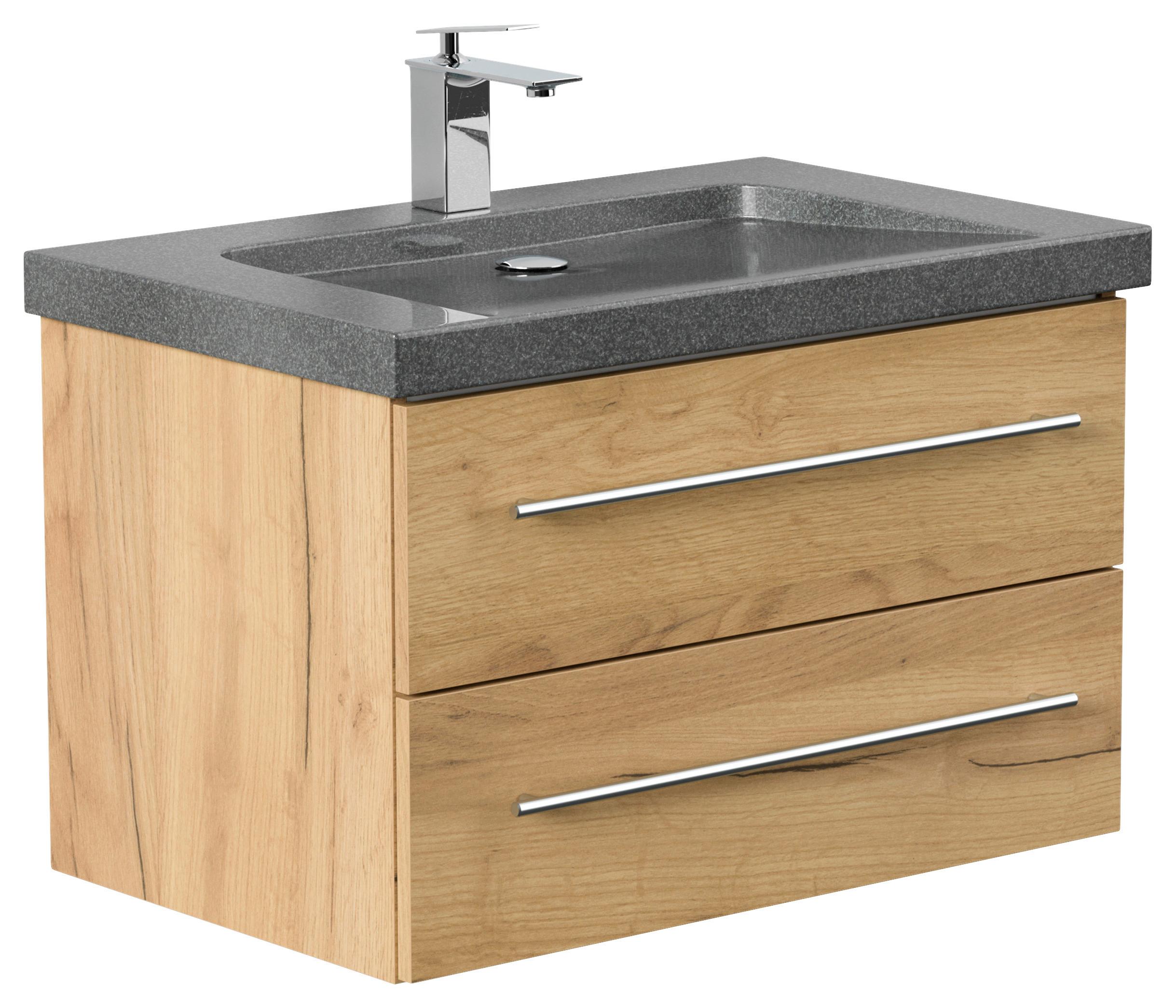 WASCHTISCHKOMBI Yamo, Eichefarben B: 75 cm - Eichefarben, Basics, Holzwerkstoff/Stein (75cm) - MID.YOU