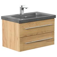 WASCHTISCHKOMBI Yamo, Eichefarben B: 75 cm - Eichefarben, Basics, Holzwerkstoff/Stein (75cm) - MID.YOU