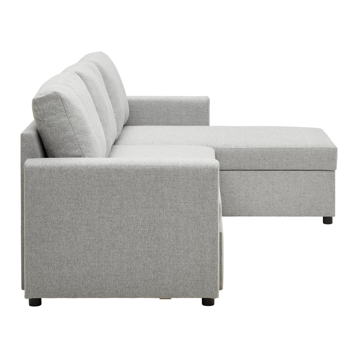 Rohová sedačka VICTORIA, oboustranná, světle šedá - šedá/černá, Moderní, kov/dřevo (215/82/145cm) - P & B