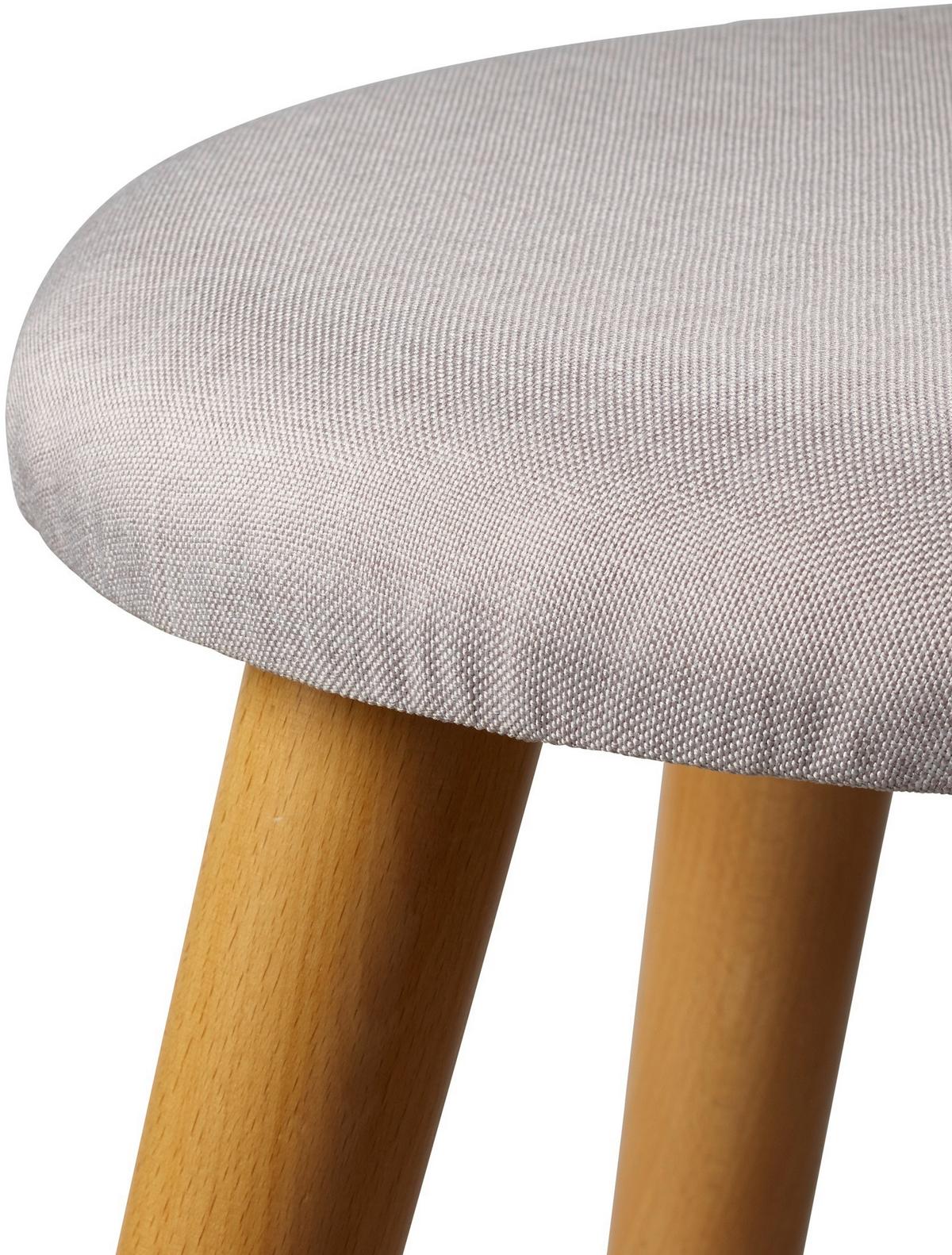 Hocker Skandi Holz Grau Sitz Gepolstert H: 42 Cm - Grau, Design, Textil (40/42/40cm) - Echtwerk