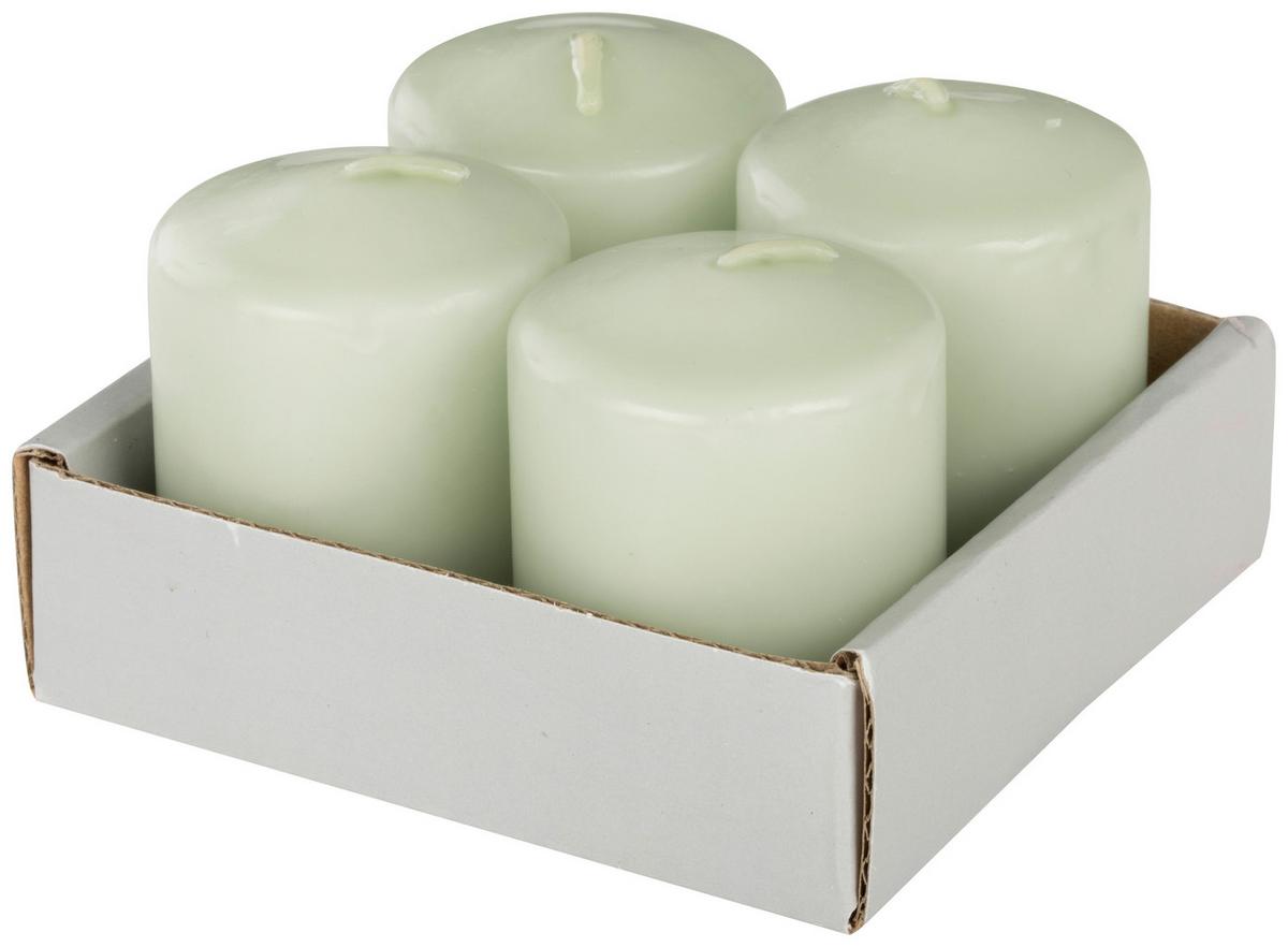 Válcová svíčka Katrinja, V: 5cm - bílá/růžová, parafín (3,8/5cm) - Modern Living