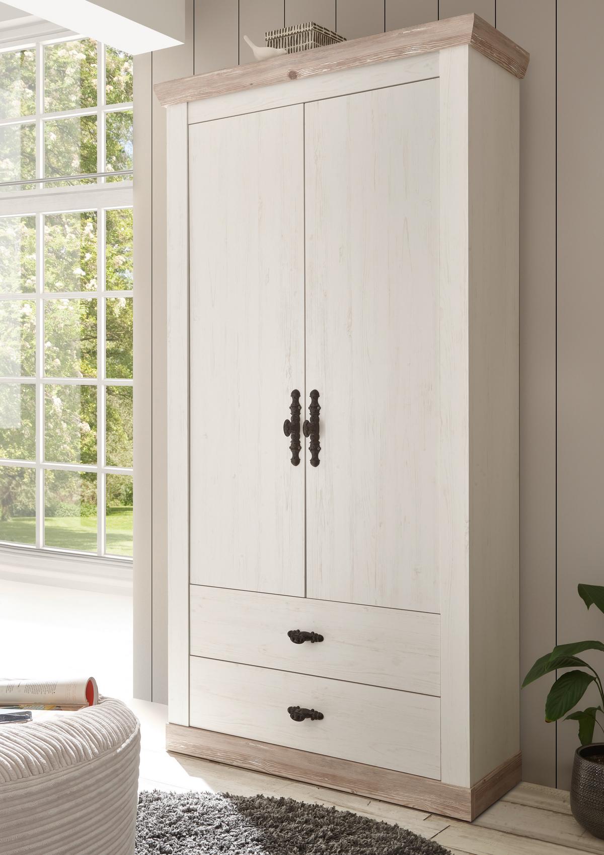 Garderobe Florenz Pinienfarrb./Hellbraun 107 cm - Hellbraun/Pinienfarben, Design, Holzwerkstoff (107/201/38cm) - MID.YOU