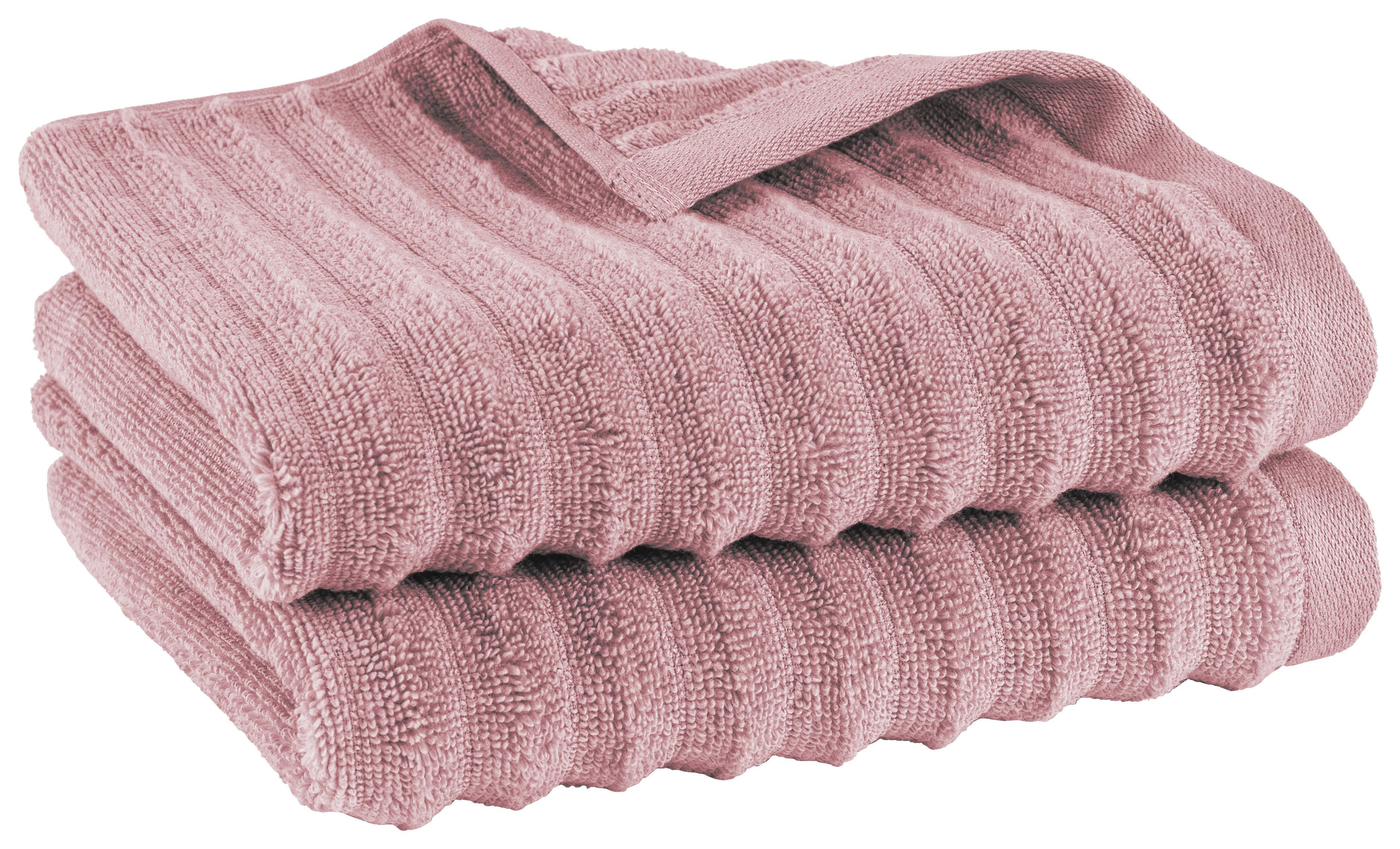 HANDTUCHSET Welle 2er Set Mauve