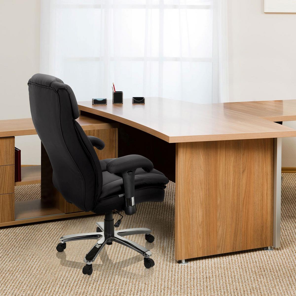 Chefsessel Builder Xxl Armstützen Schwarz 180 Kg - Silberfarben/Schwarz, MODERN, Kunststoff/Textil (77/123/84cm) - MID.YOU