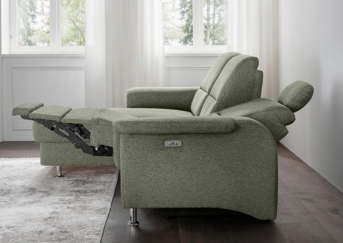Ecksofa Mit Stauraum Parole Grün Chenille - Chromfarben/Grün, MODERN, Textil (165/231cm) - Livetastic
