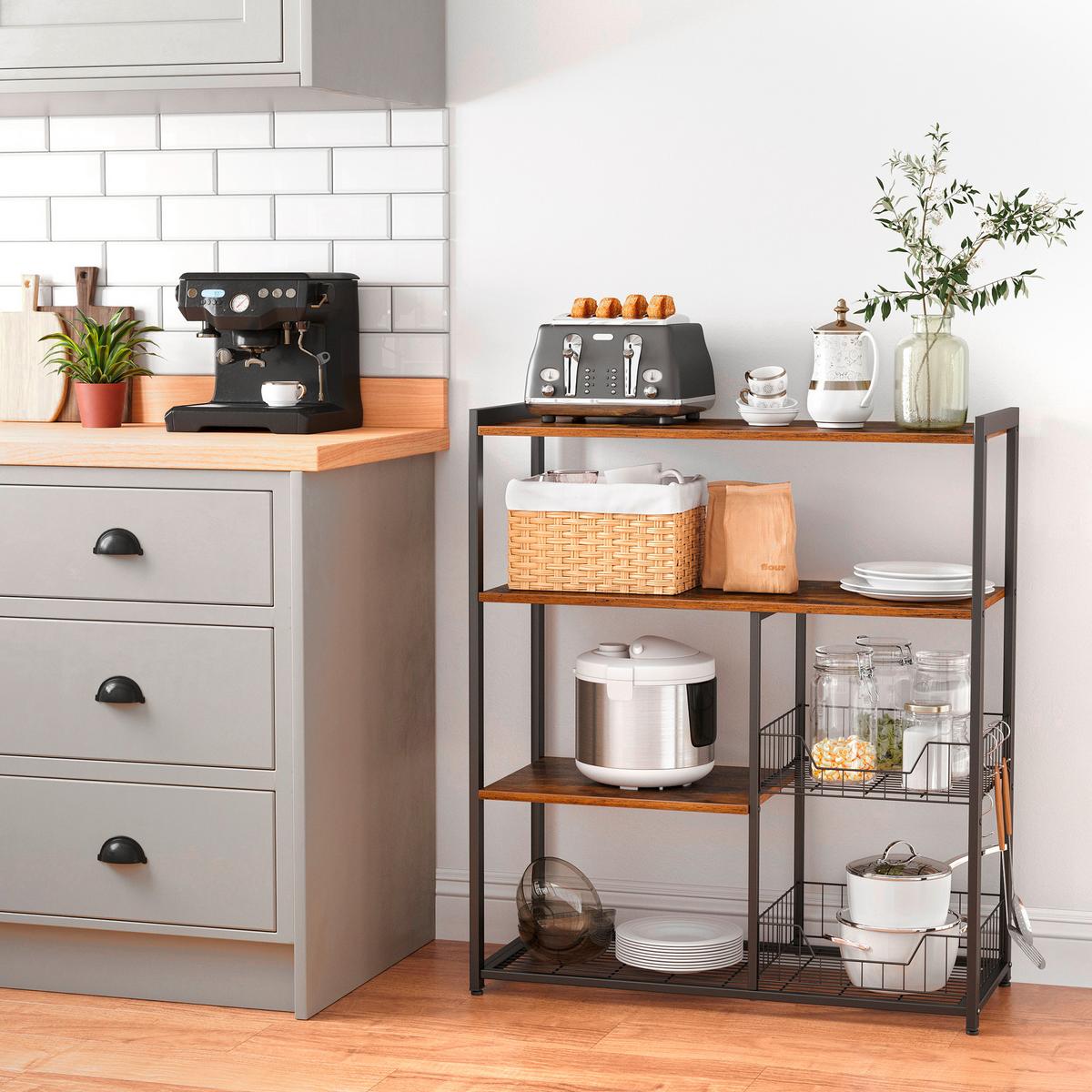 Regal Kks96x - Schwarz/Braun, Trend, Holzwerkstoff/Metall (80/35/95cm) - MID.YOU