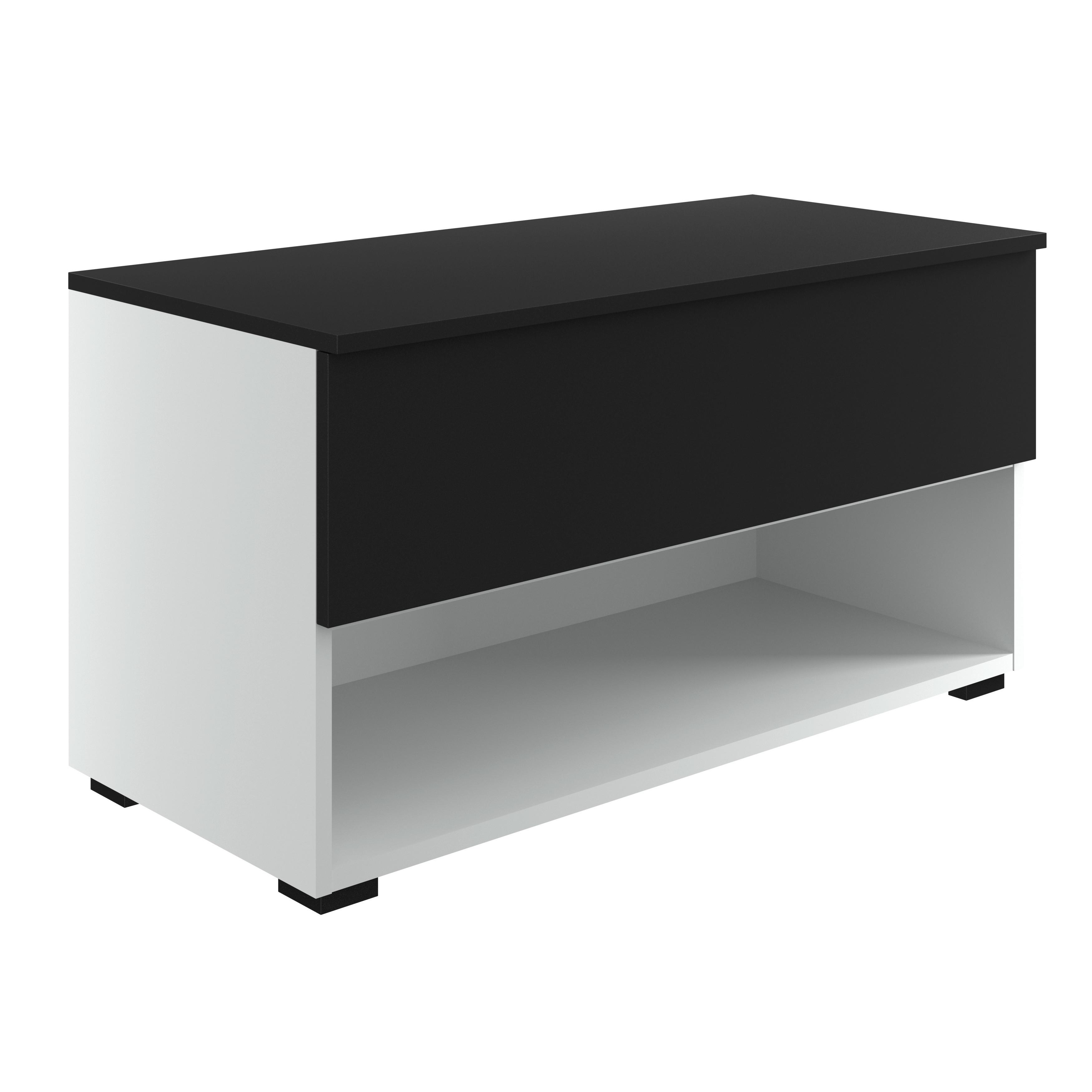 Lowboard Unit In Anthrazit/Weißmit 1 Lade - Anthrazit/Anthrazit Hochglanz, MODERN, Holzwerkstoff (91/46/42cm) - Ondega